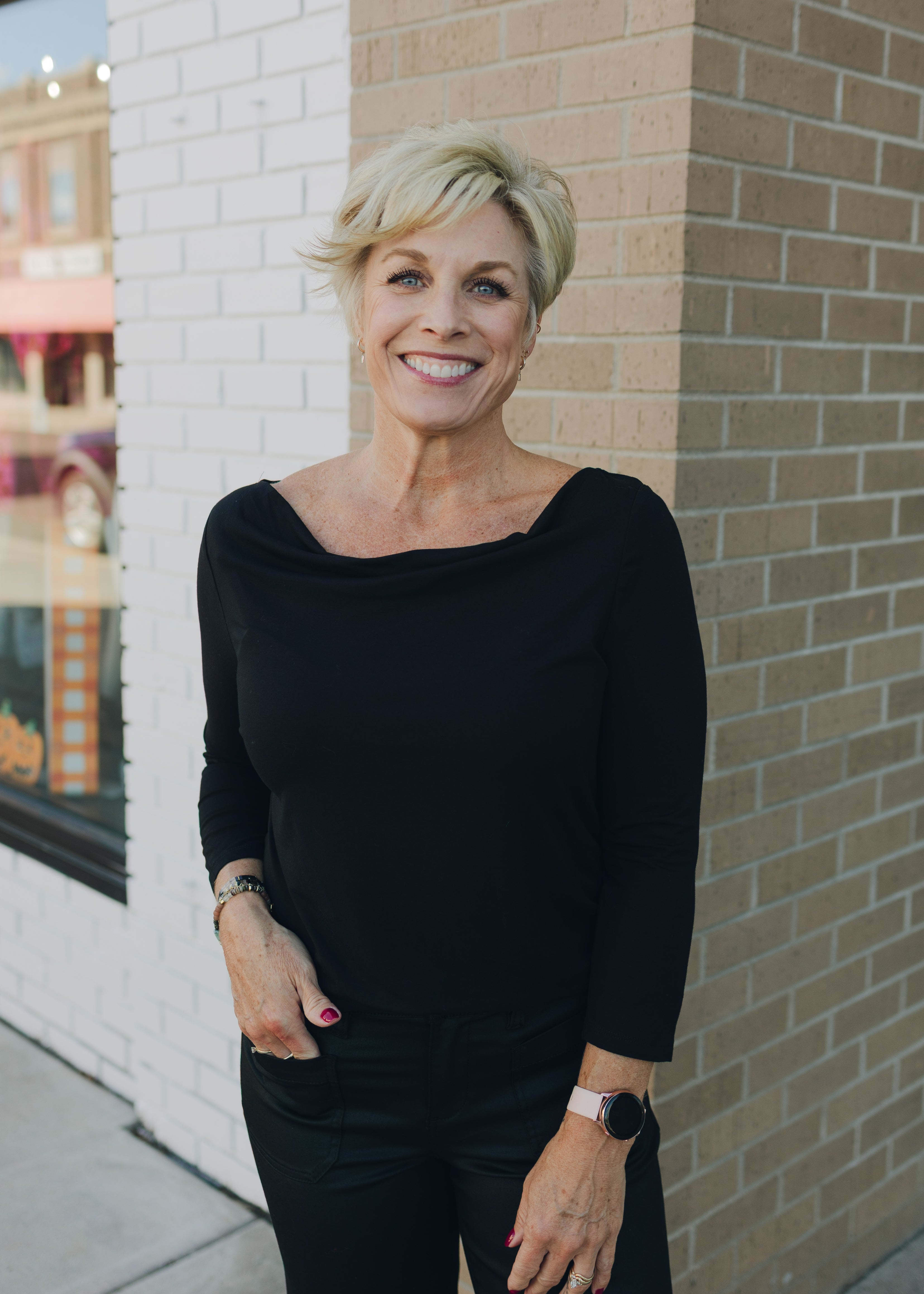 Liverpool 3/4 Sleeve Draped Neck Top