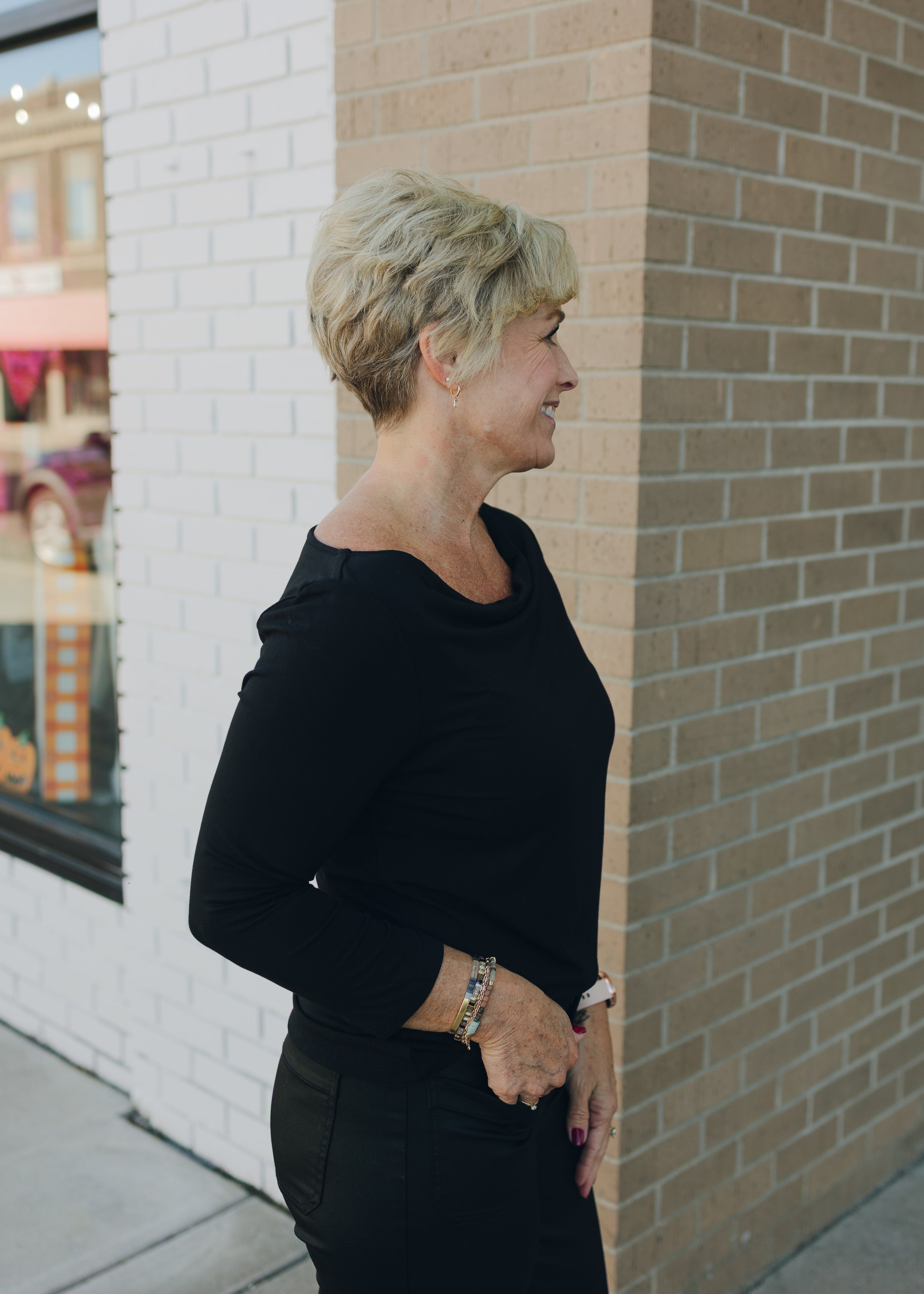 Liverpool 3/4 Sleeve Draped Neck Top