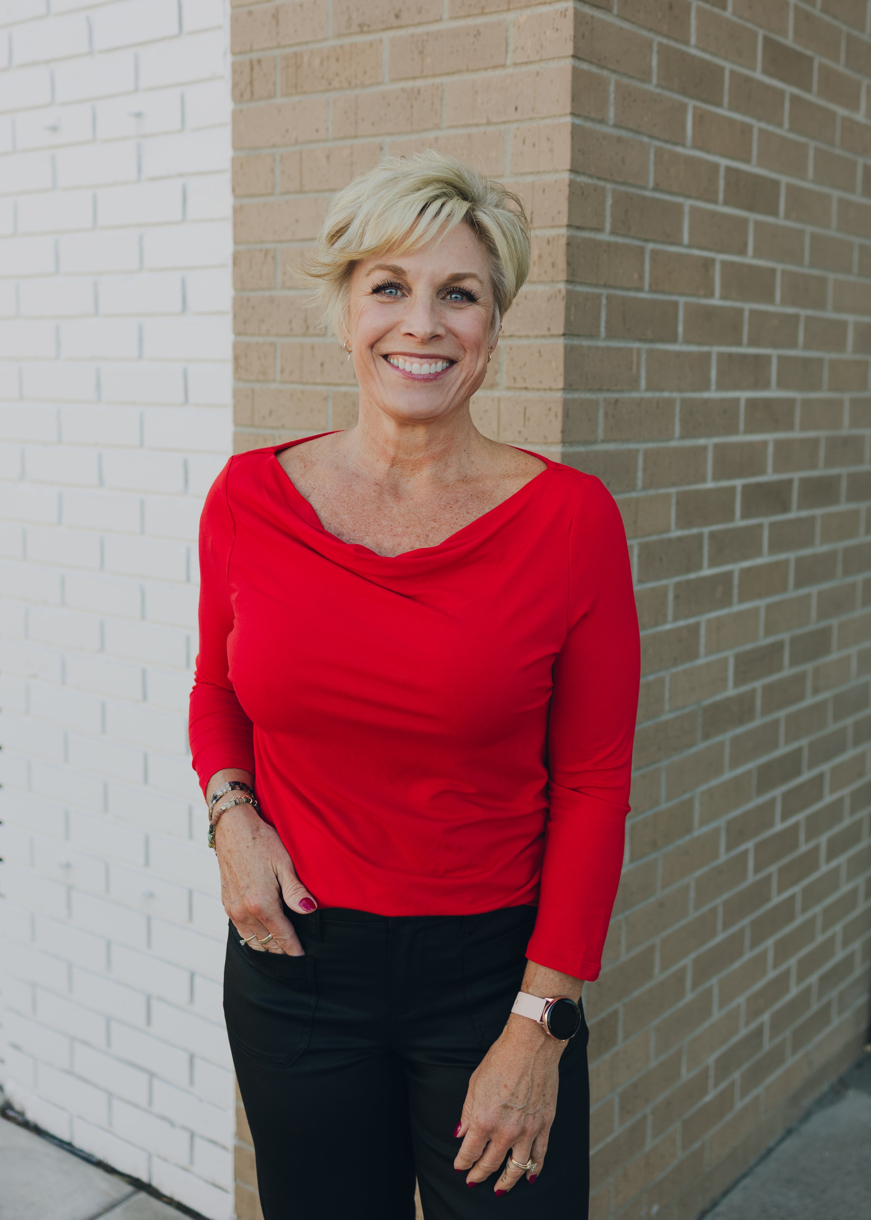 Liverpool 3/4 Sleeve Draped Neck Top