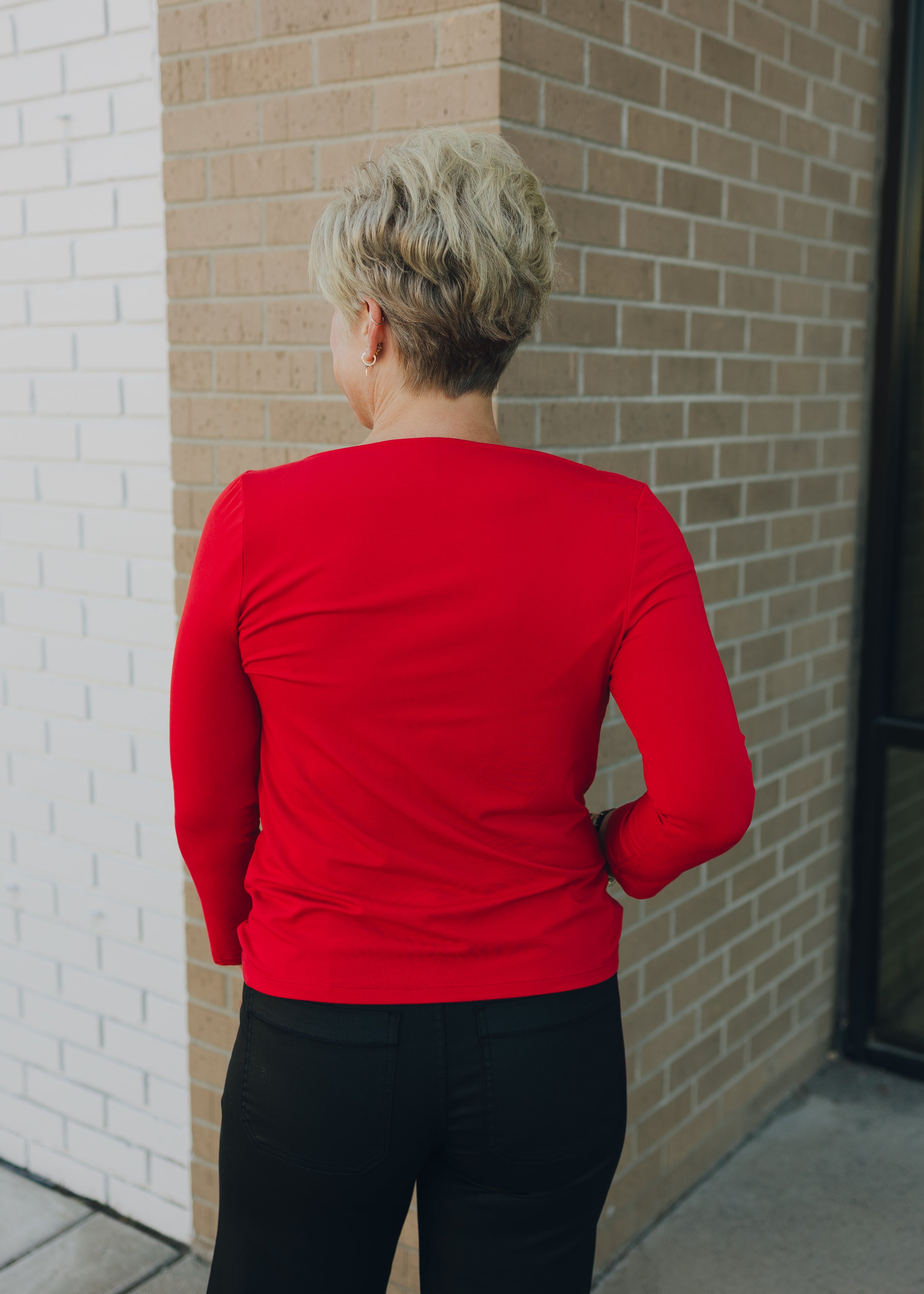 Liverpool 3/4 Sleeve Draped Neck Top