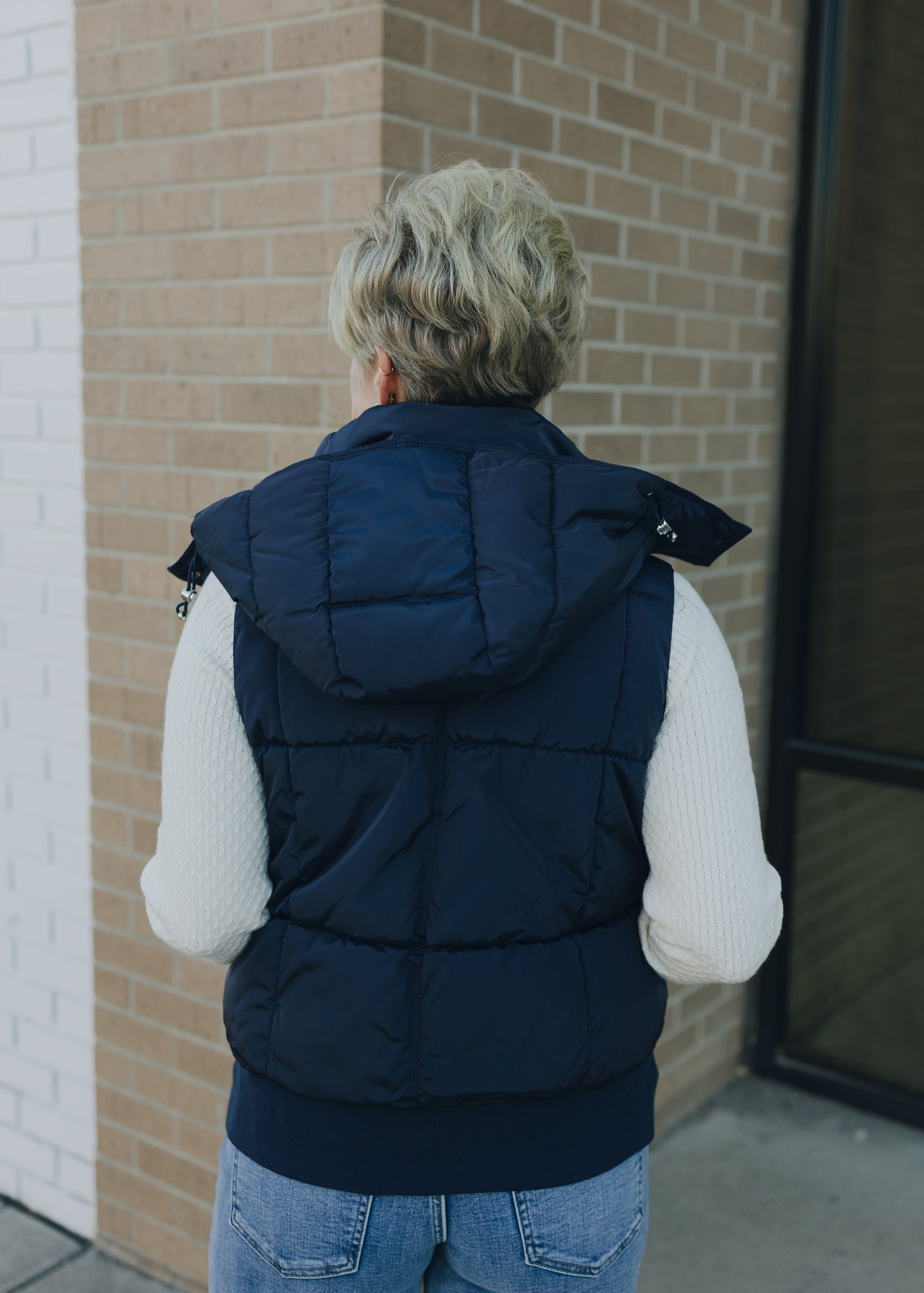Tribal Quilted Vest W/Removable Hood - Sapphire