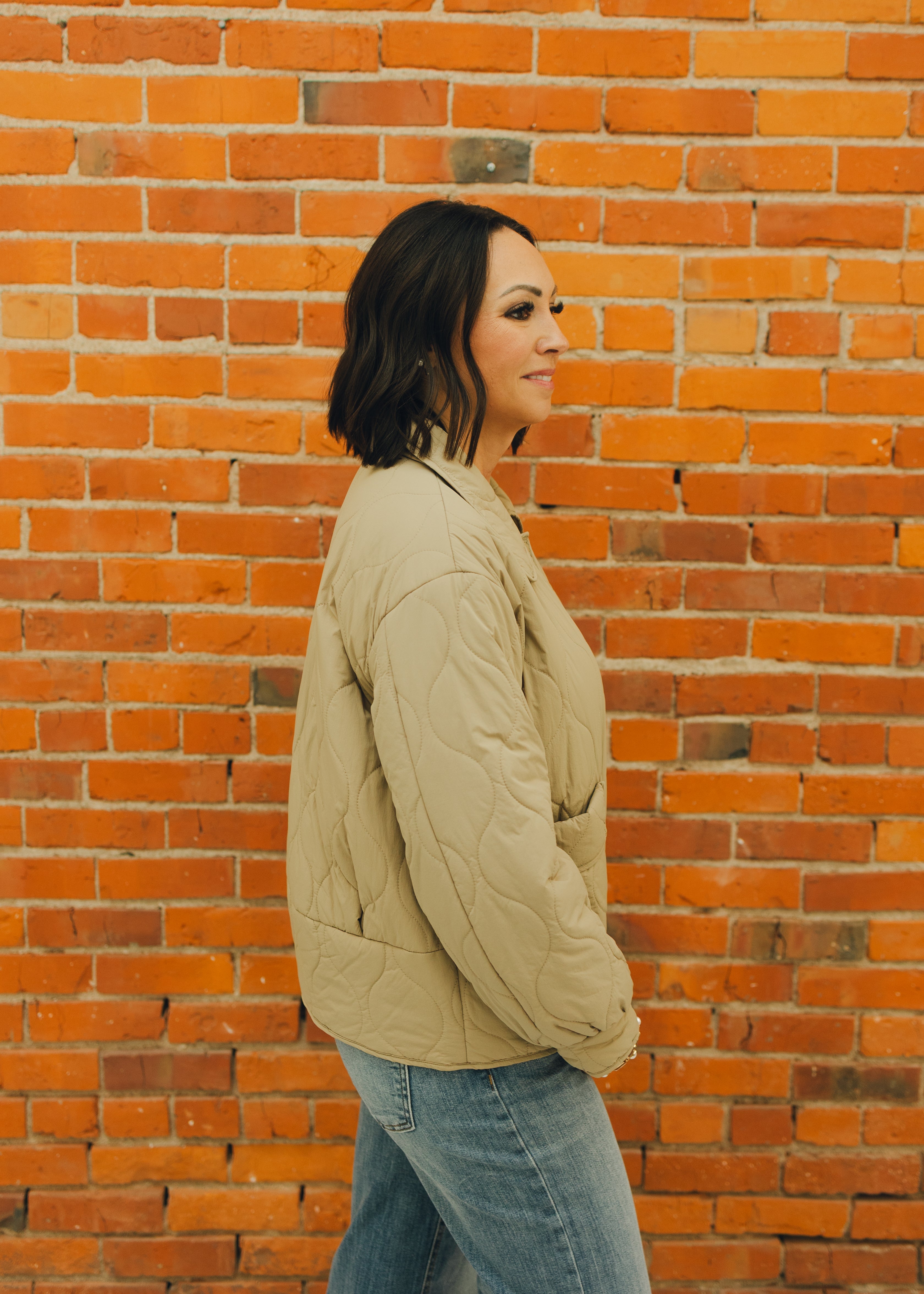 Quilted Jacket w/ Pockets - Khaki