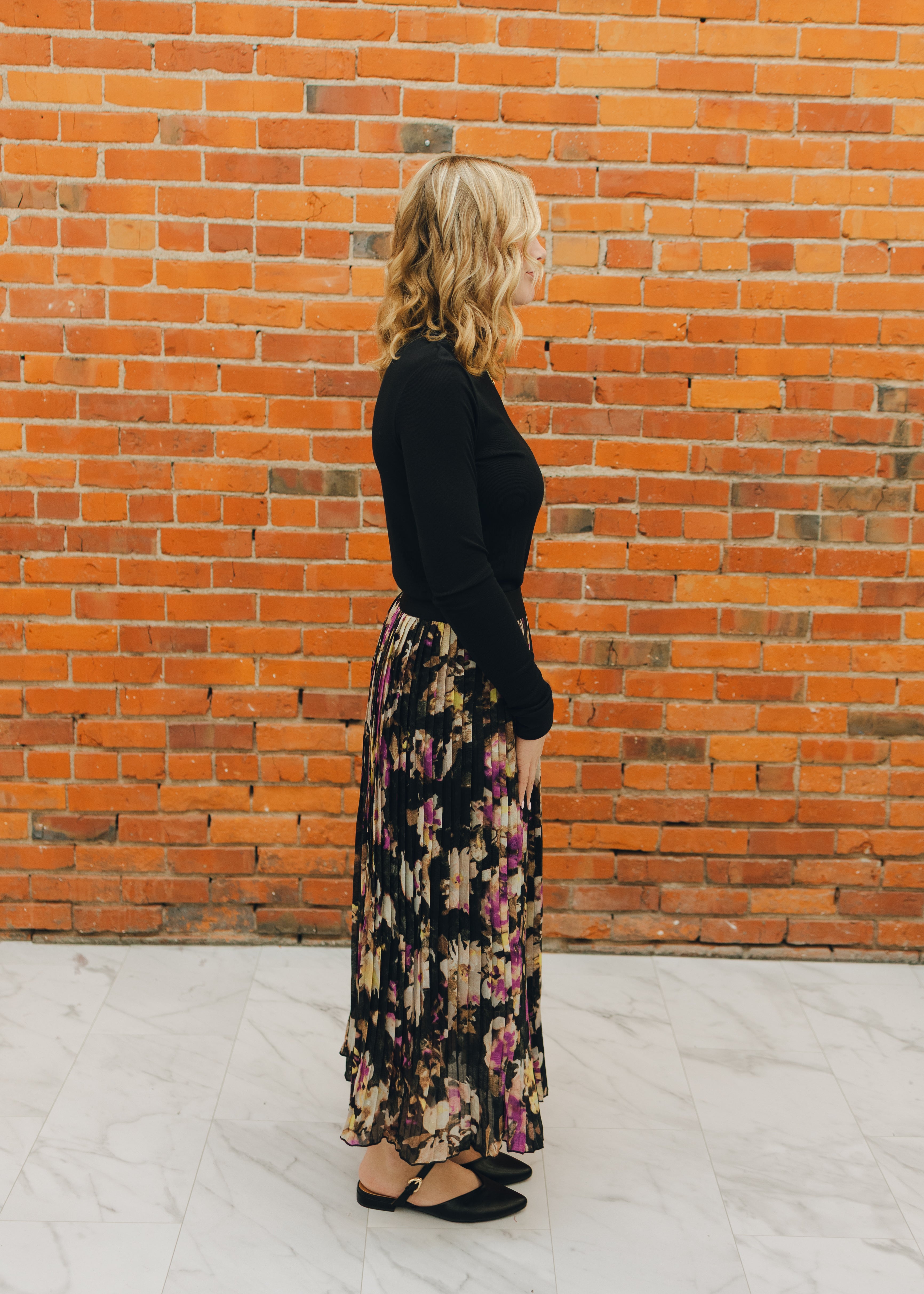 Molly Bracken Black Floral Skirt