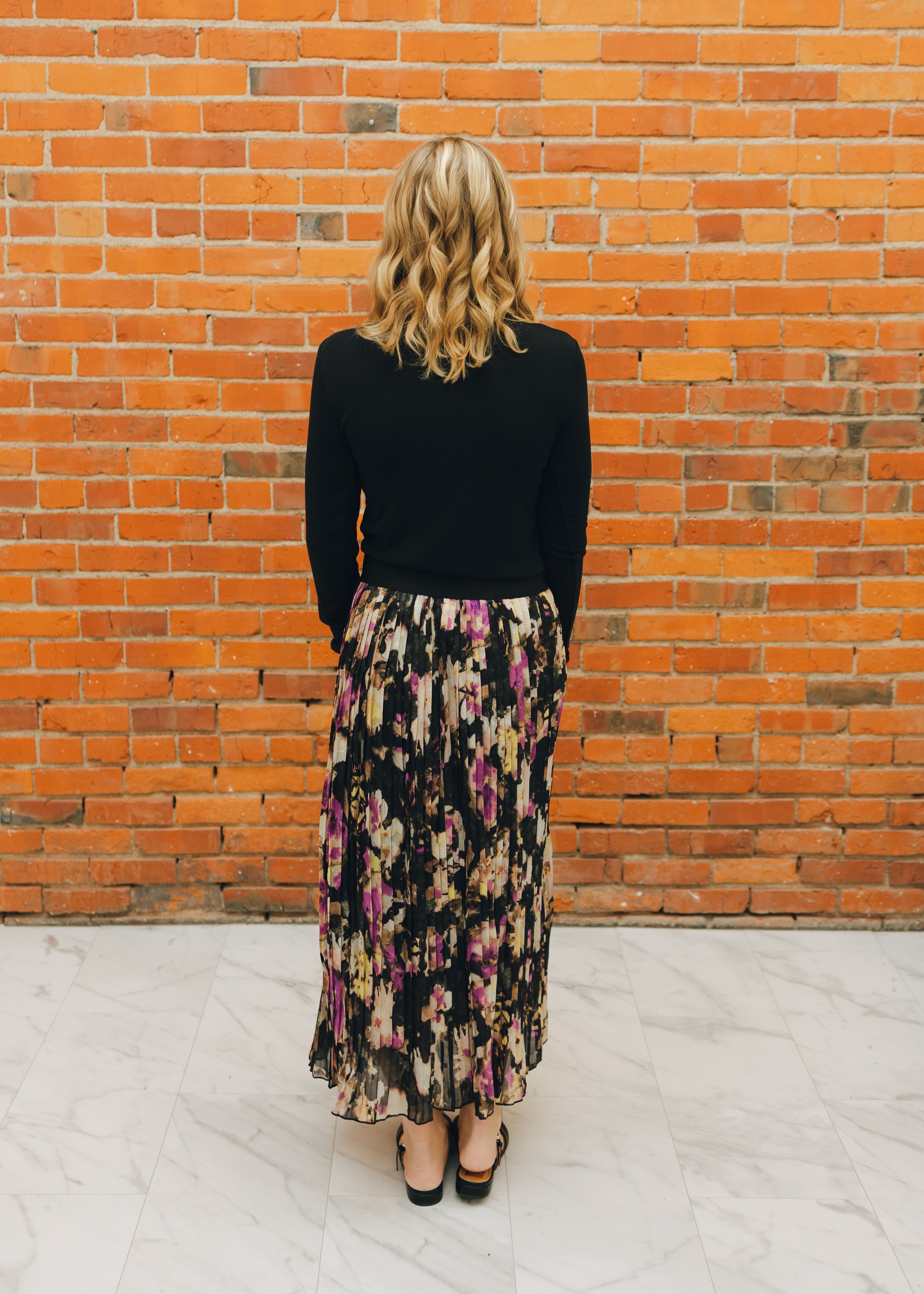 Molly Bracken Black Floral Skirt