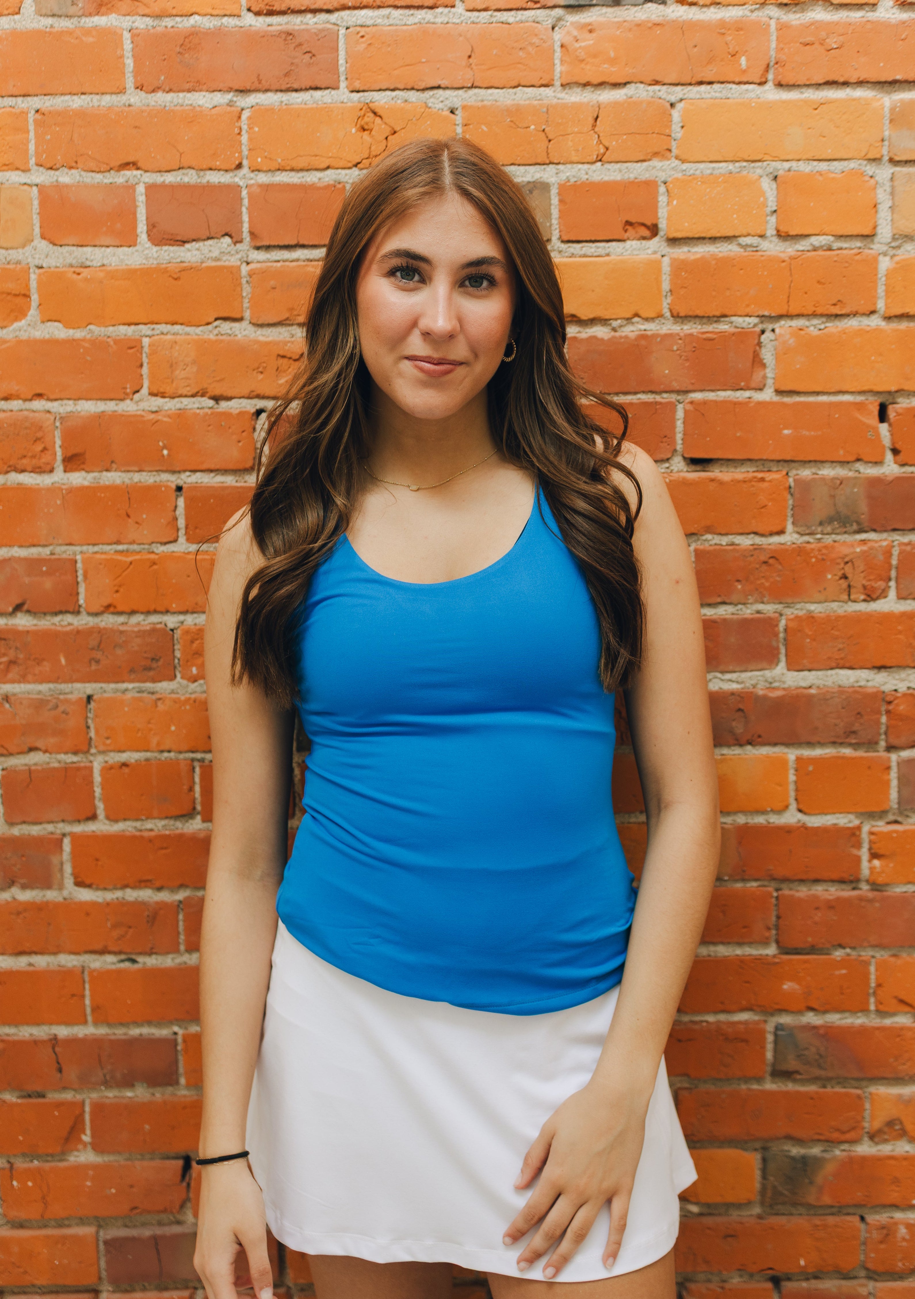 Butter Round Neckline Tank - Sonic Blue