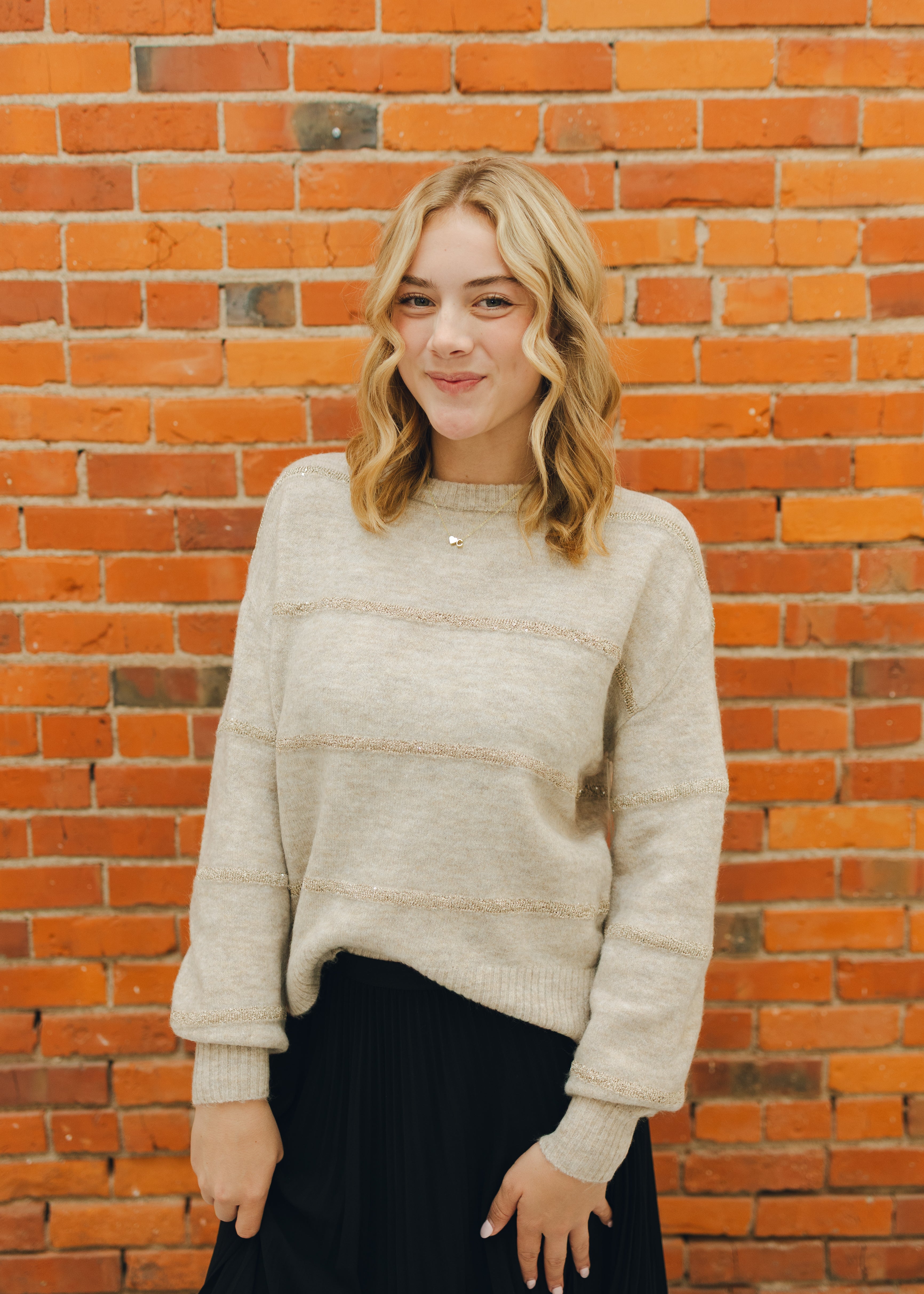 Sequin Stripe Sweater