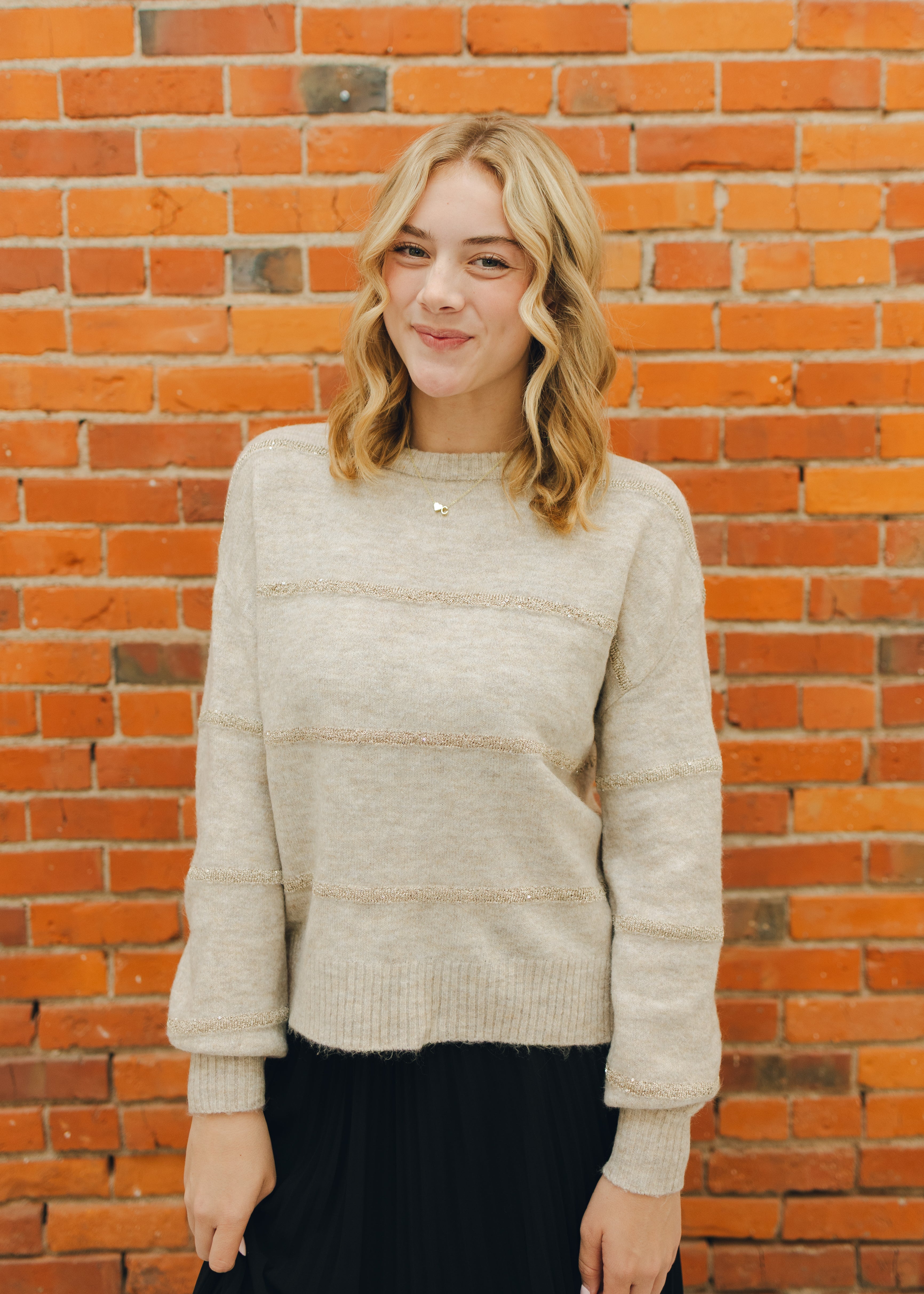 Sequin Stripe Sweater