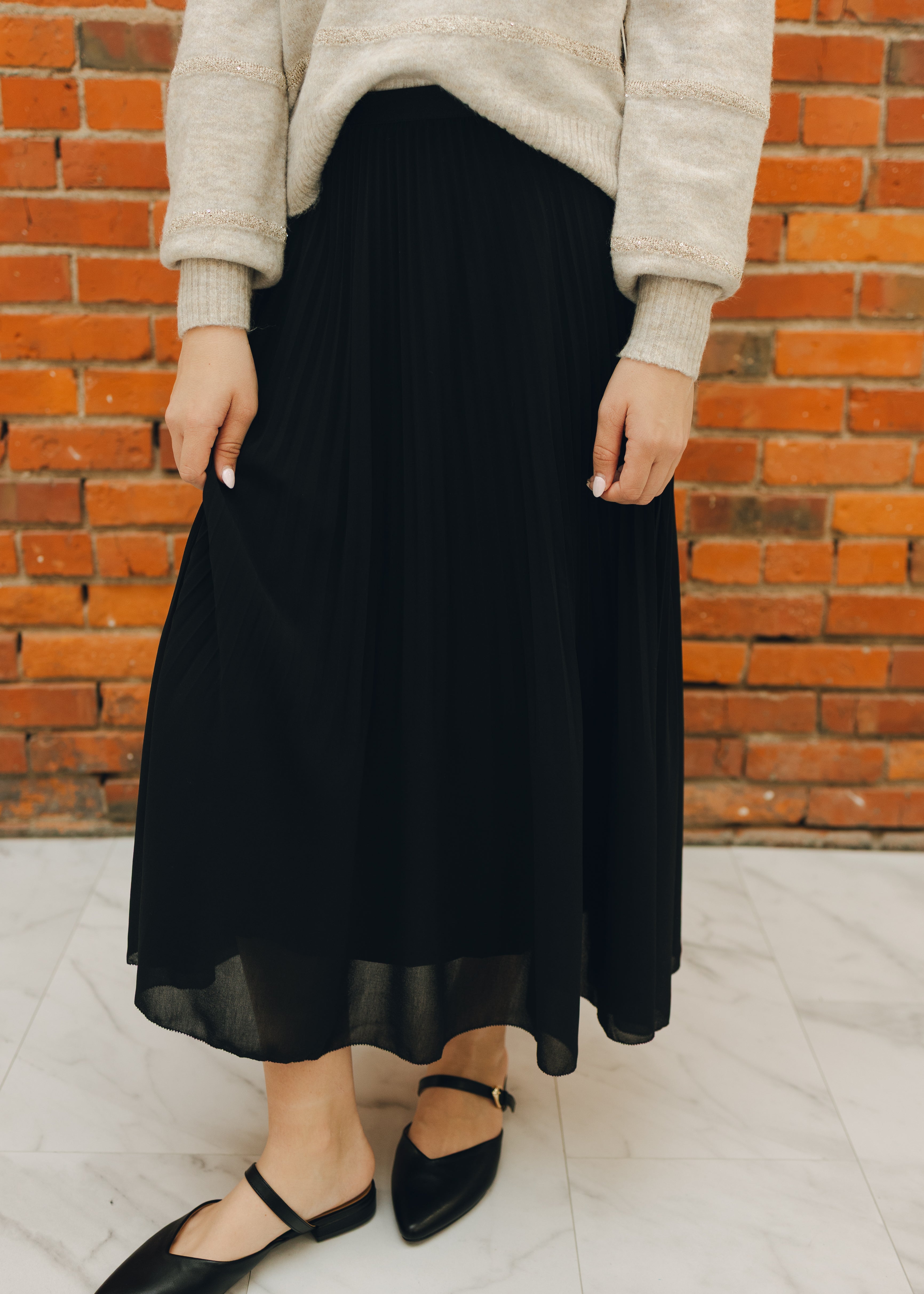 Black Pleated Skirt