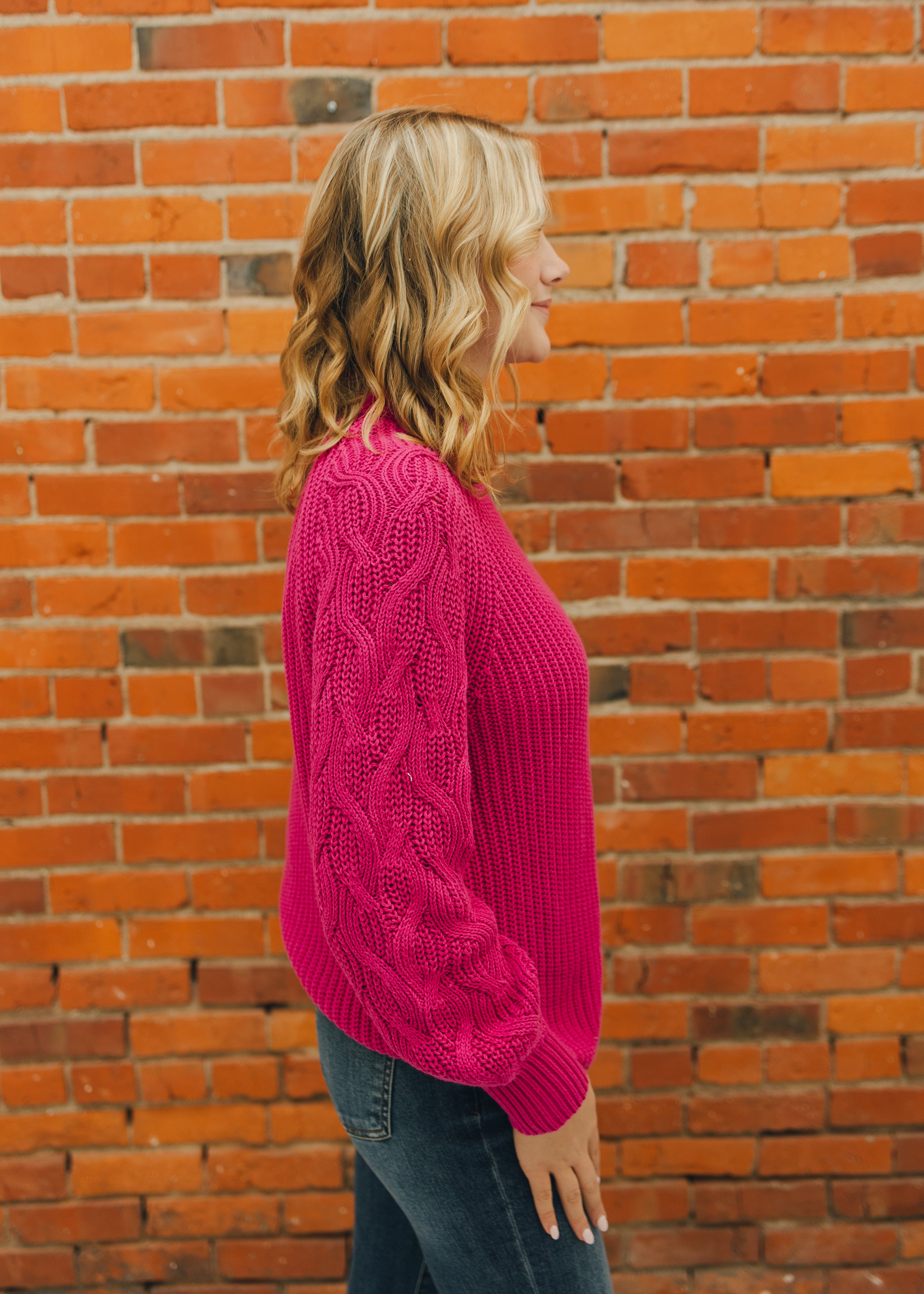 Tribal L/S Cable Mock Neck Sweater