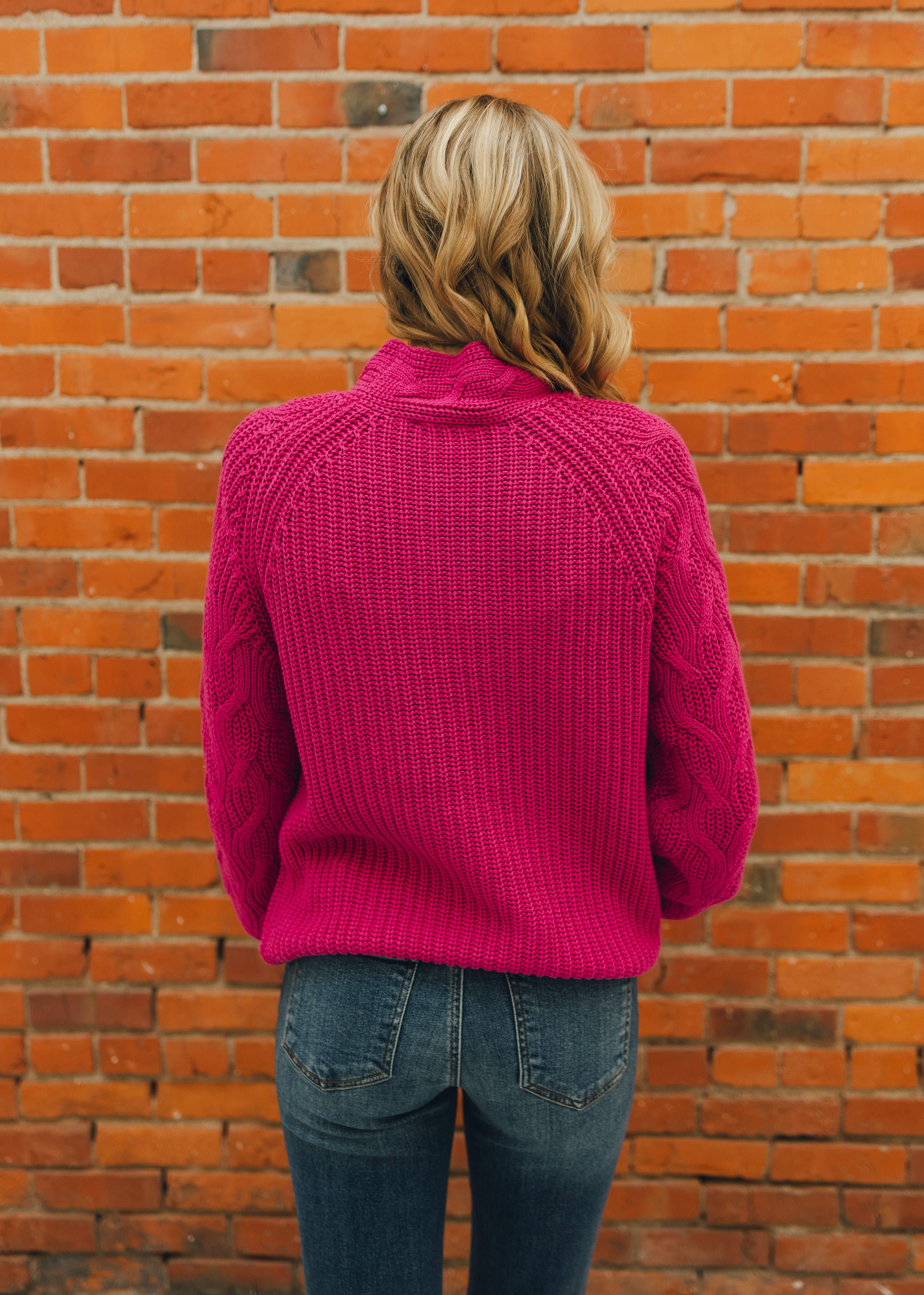 Tribal L/S Cable Mock Neck Sweater