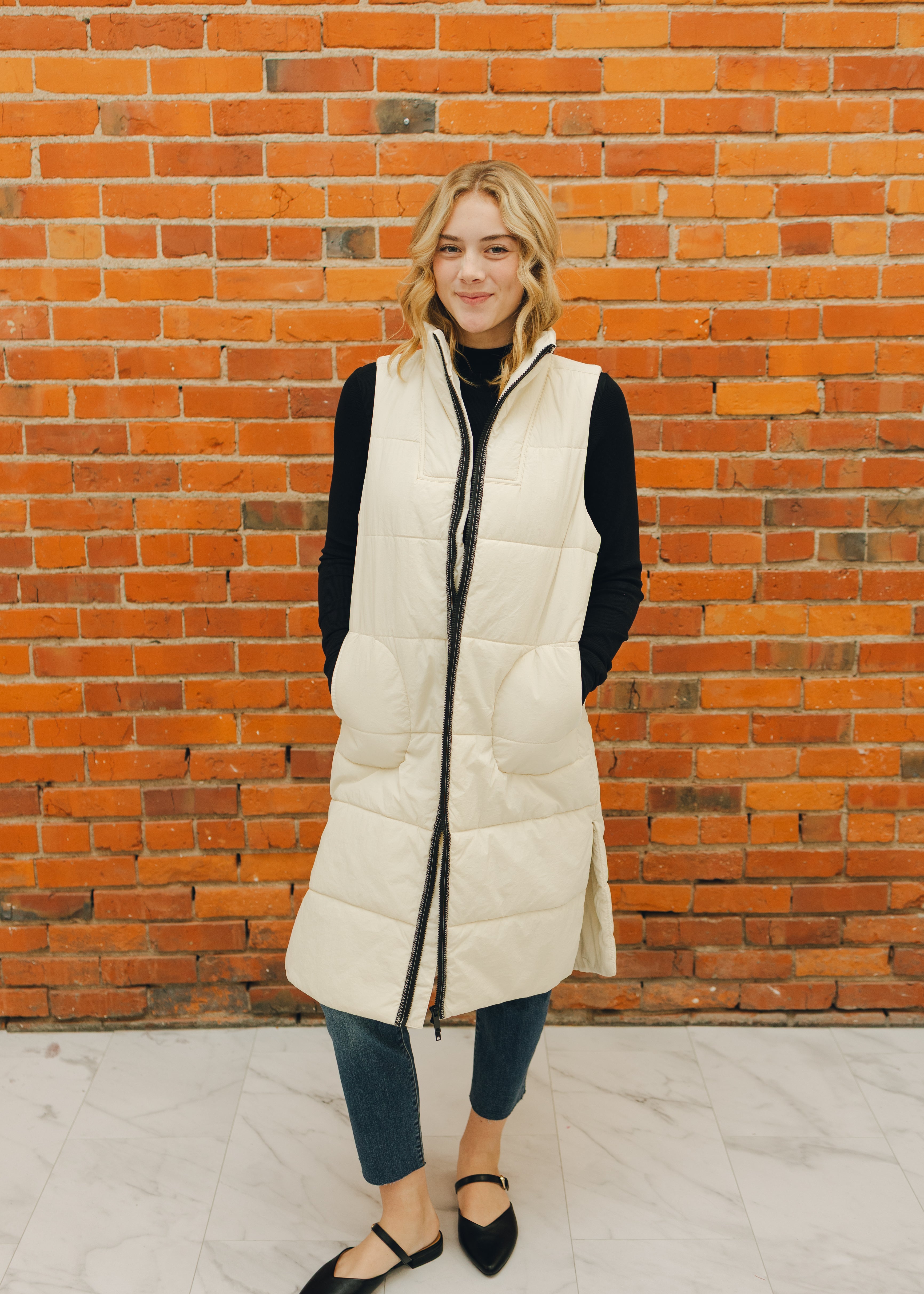 Tribal Zip Front Quilted Vest