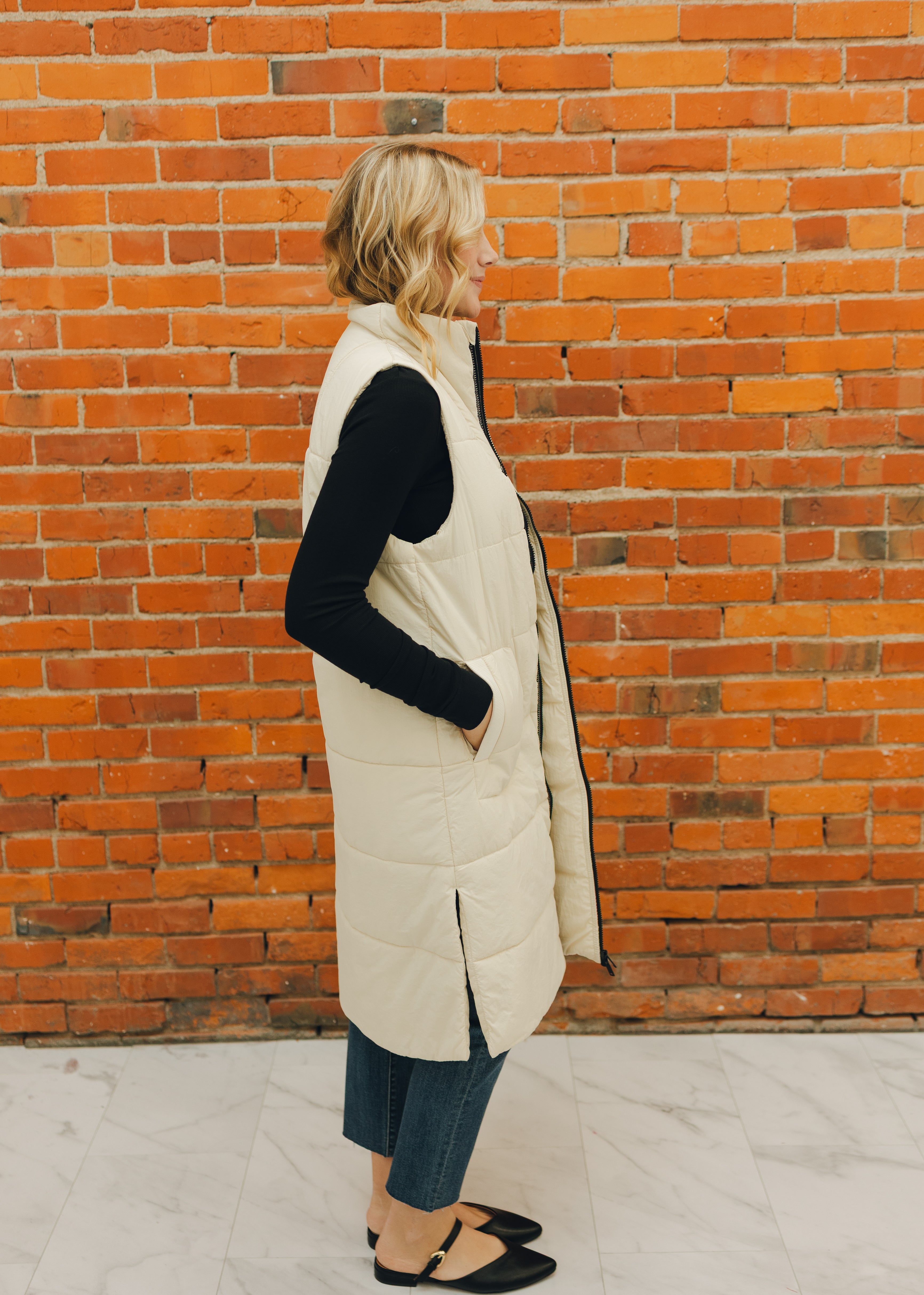 Tribal Zip Front Quilted Vest