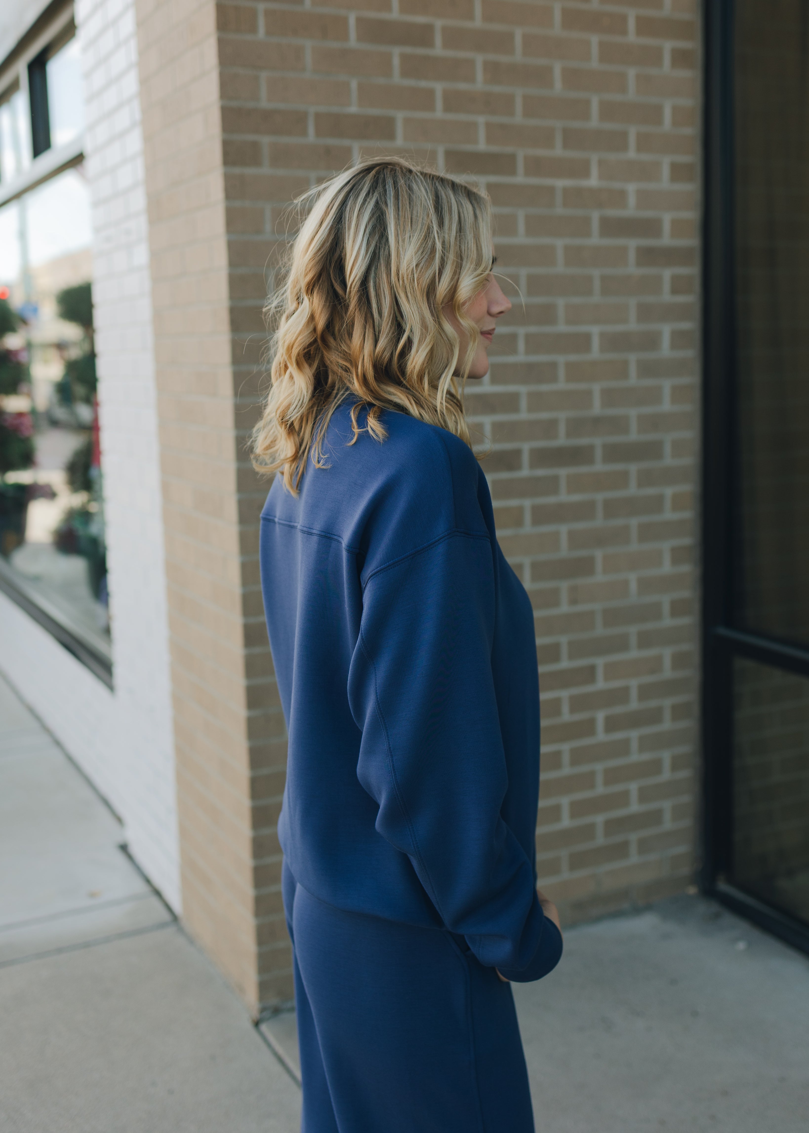 Modal Poly Span Scuba Mock Neck Pullover