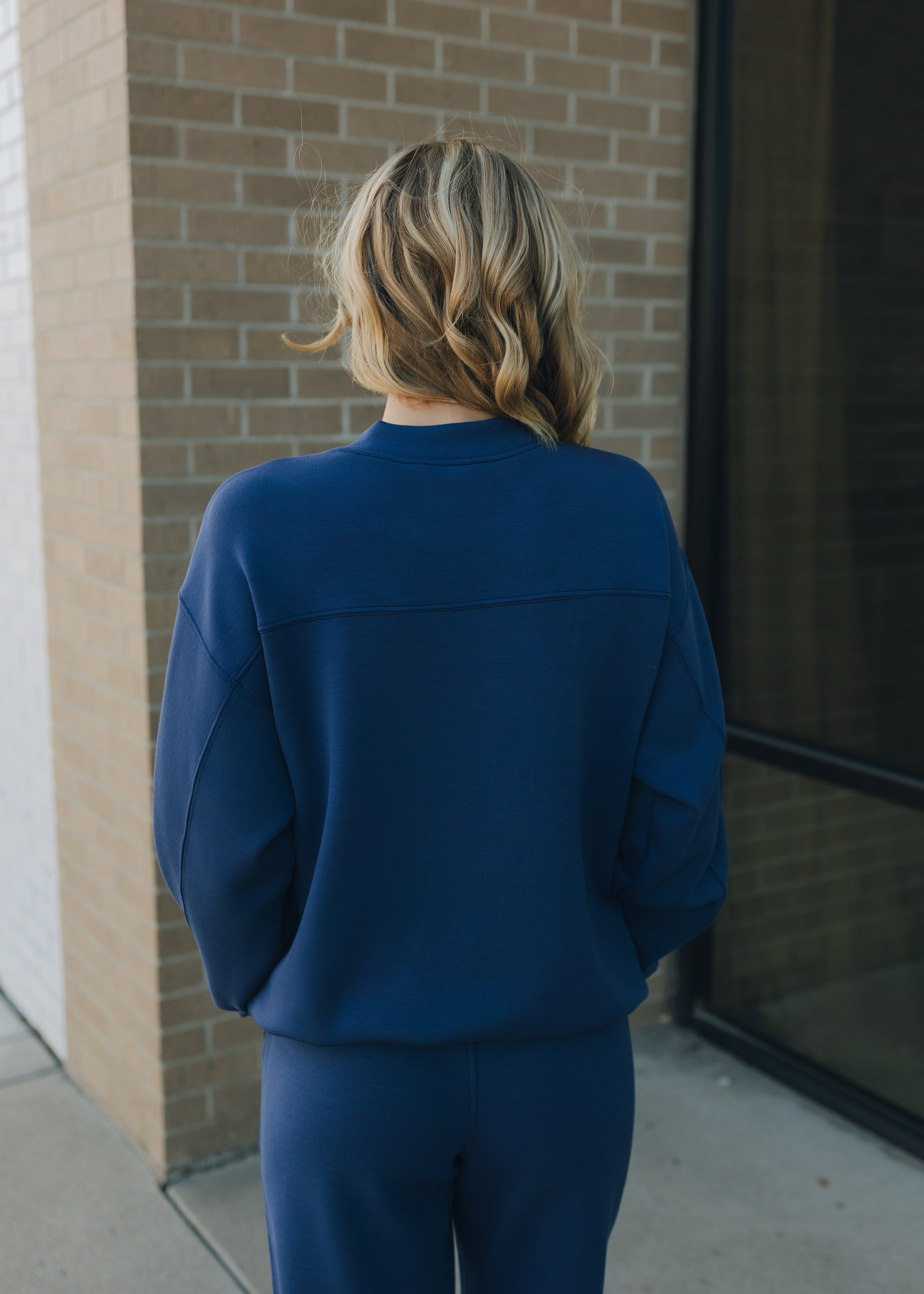 Modal Poly Span Scuba Mock Neck Pullover