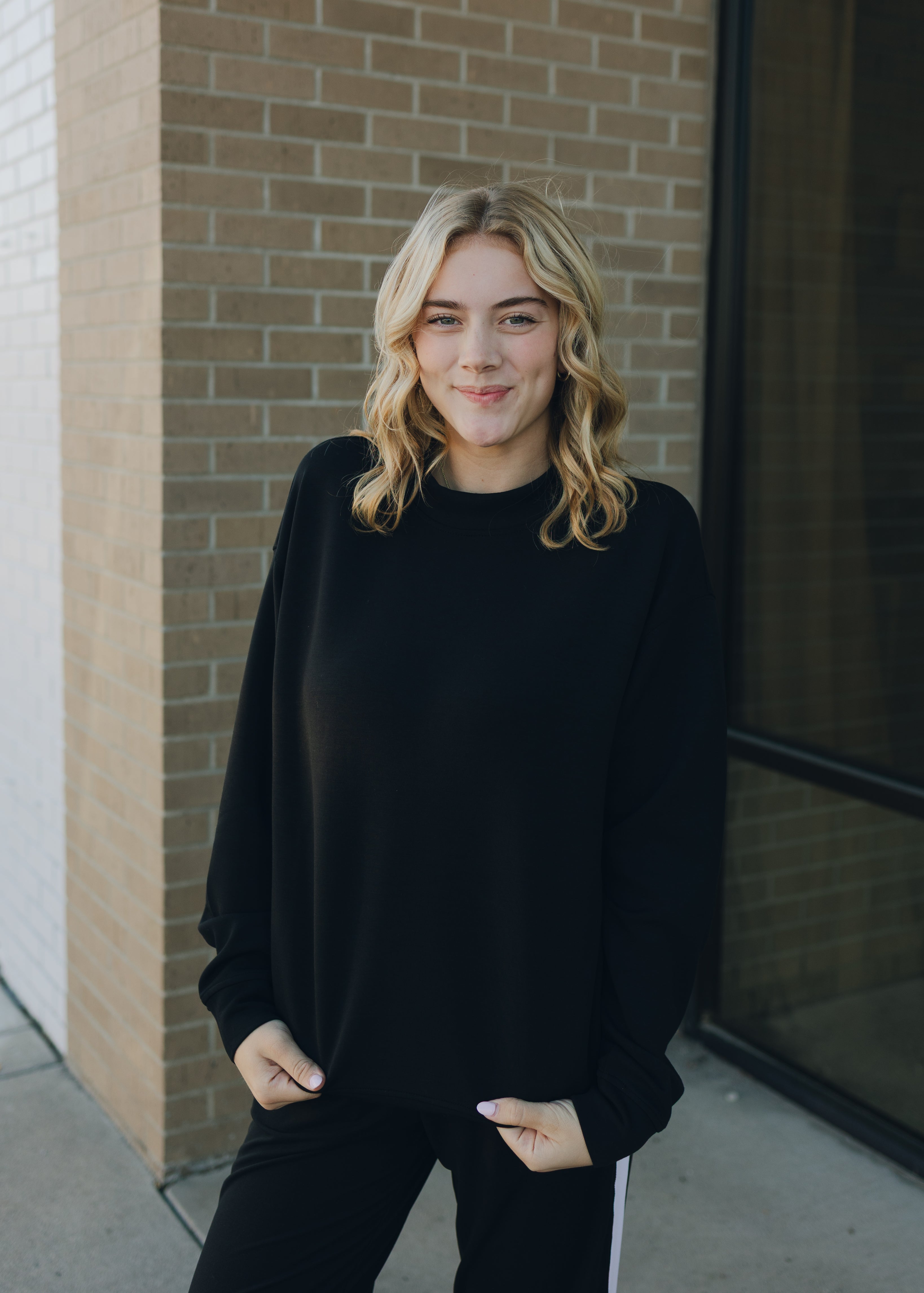 Modal Poly Span Scuba Mock Neck Pullover