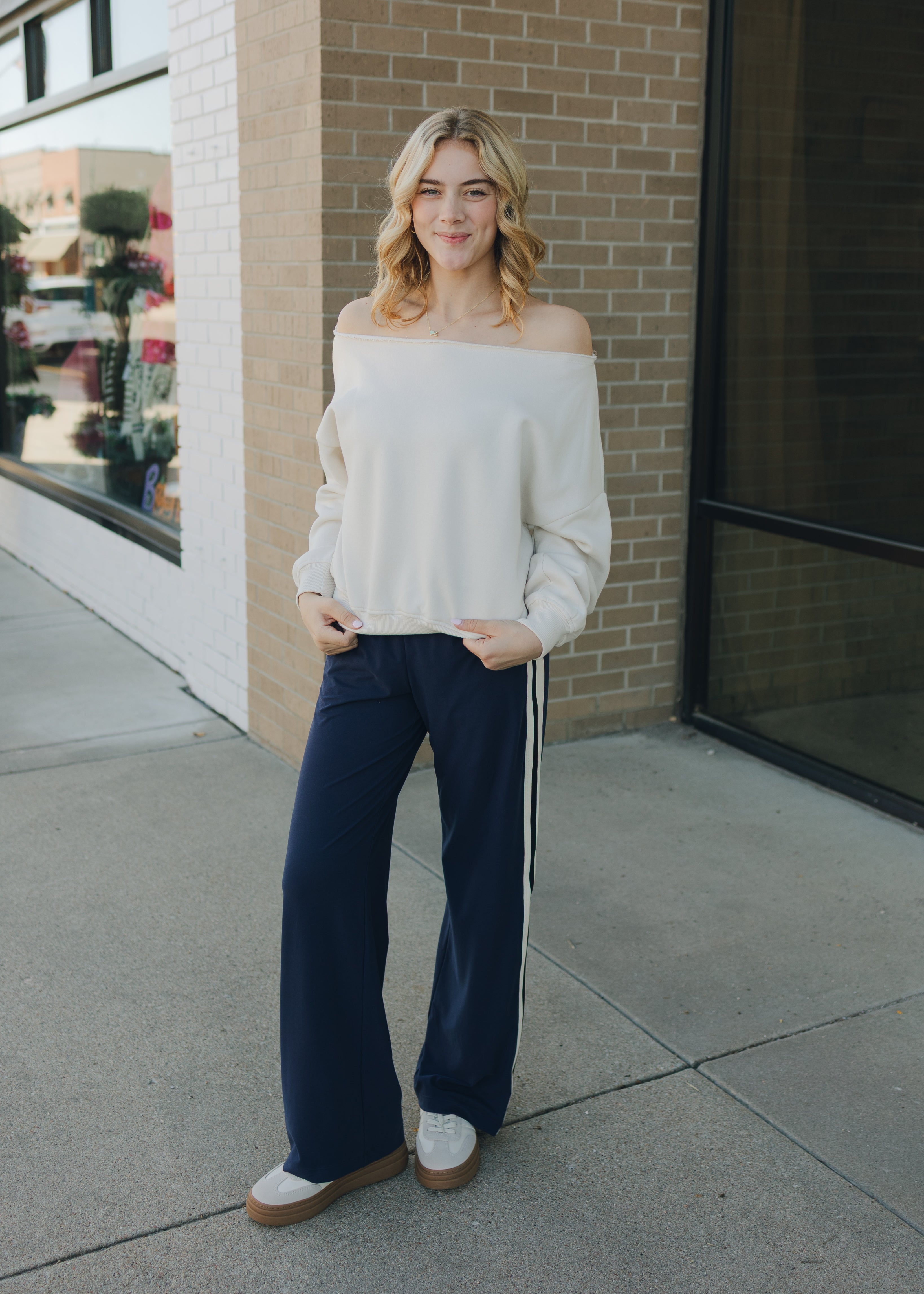 Butter Soft Side Striped Straight Pant