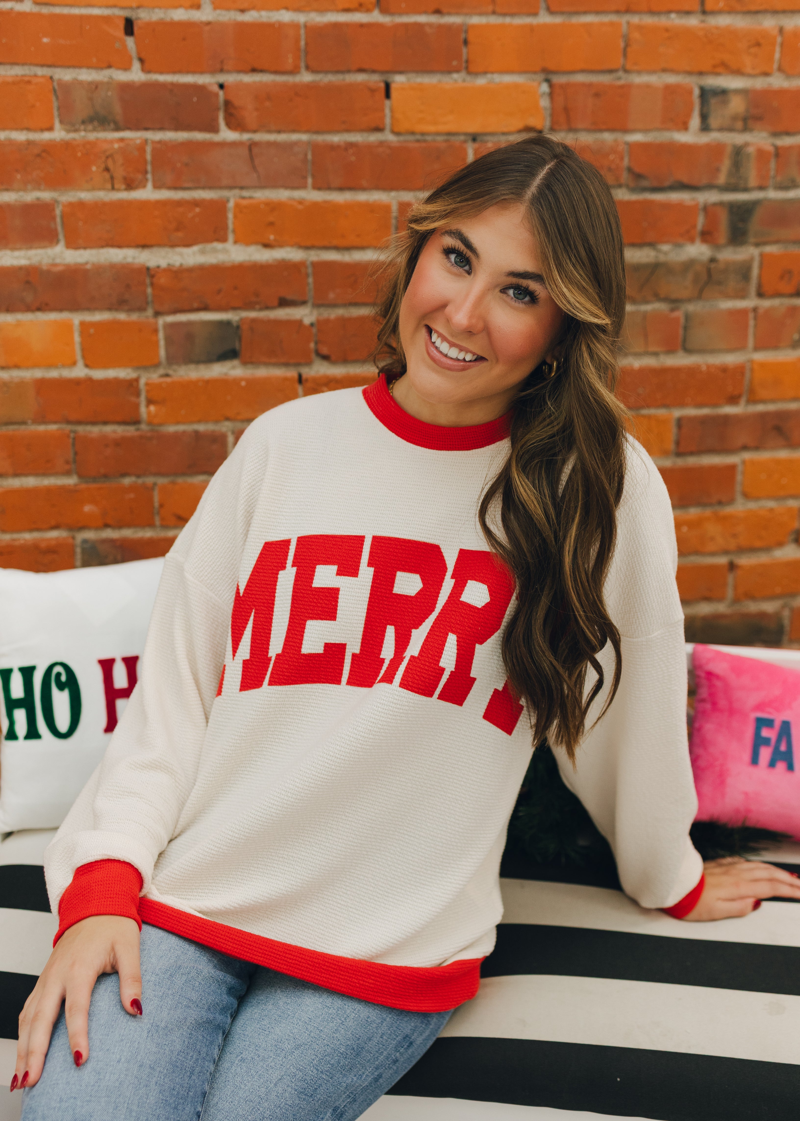 Merry Christmas Cloud Knit Sweatshirt