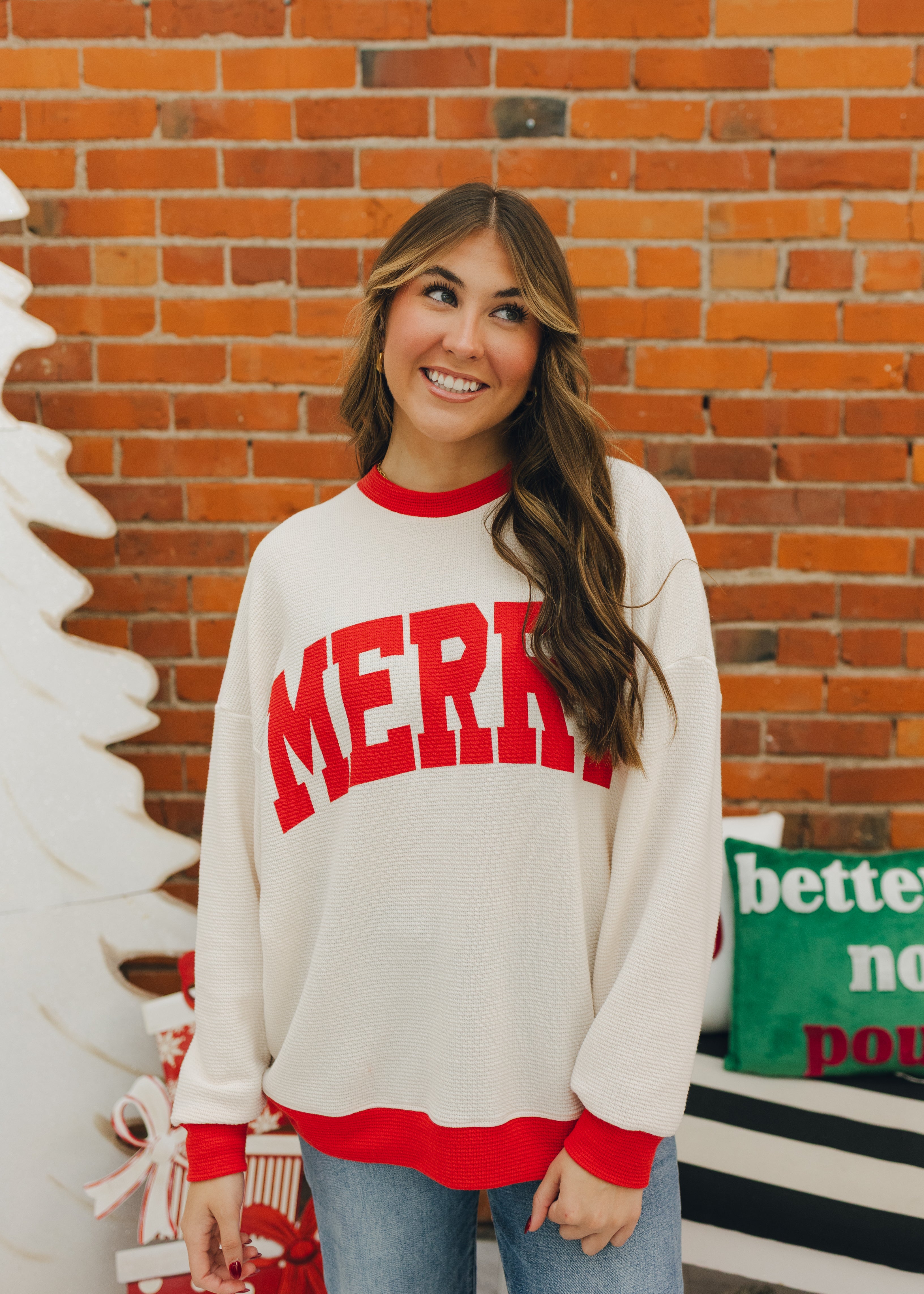 Merry Christmas Cloud Knit Sweatshirt