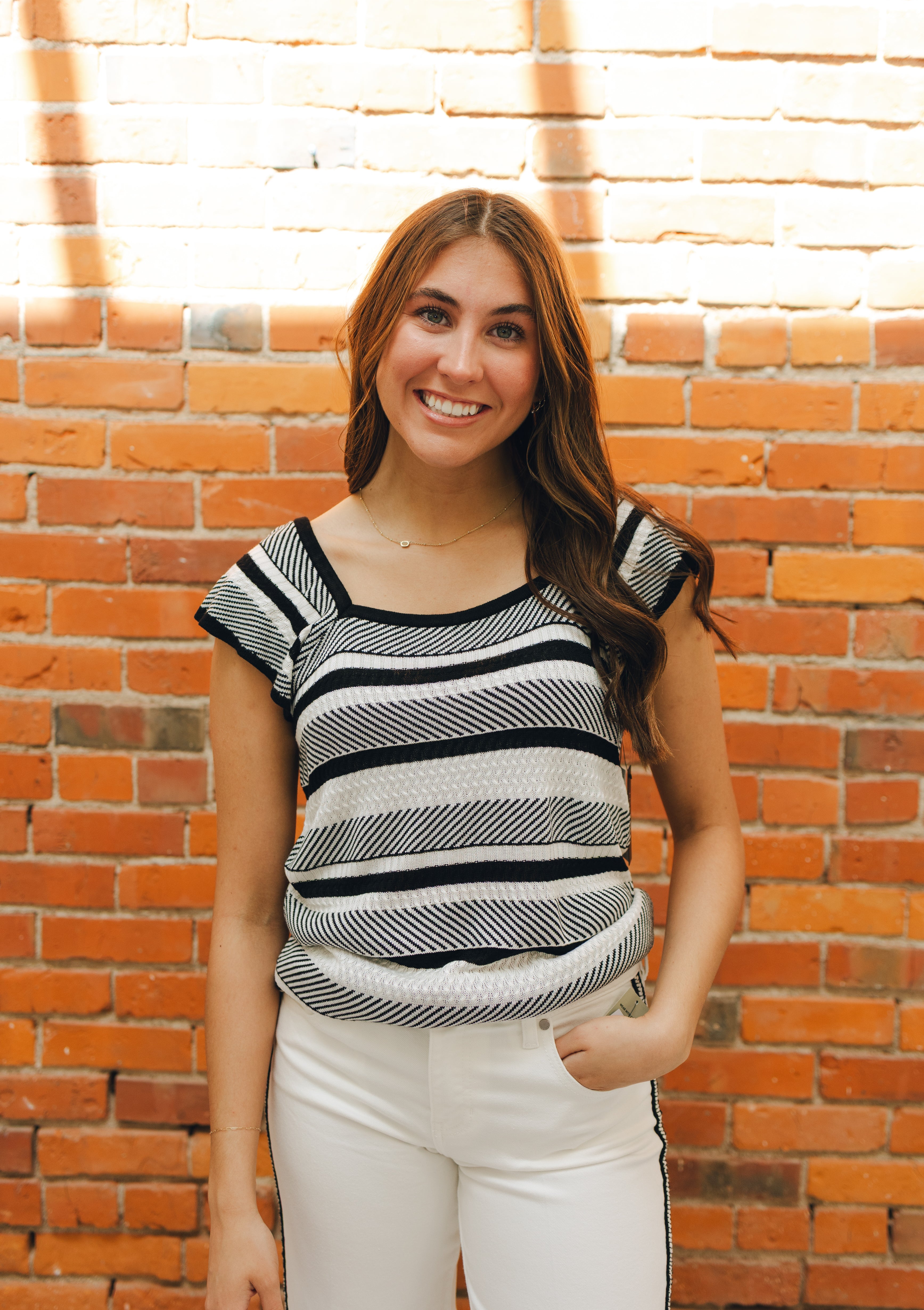 Liverpool Ruffle Sleeve Square Neck Top