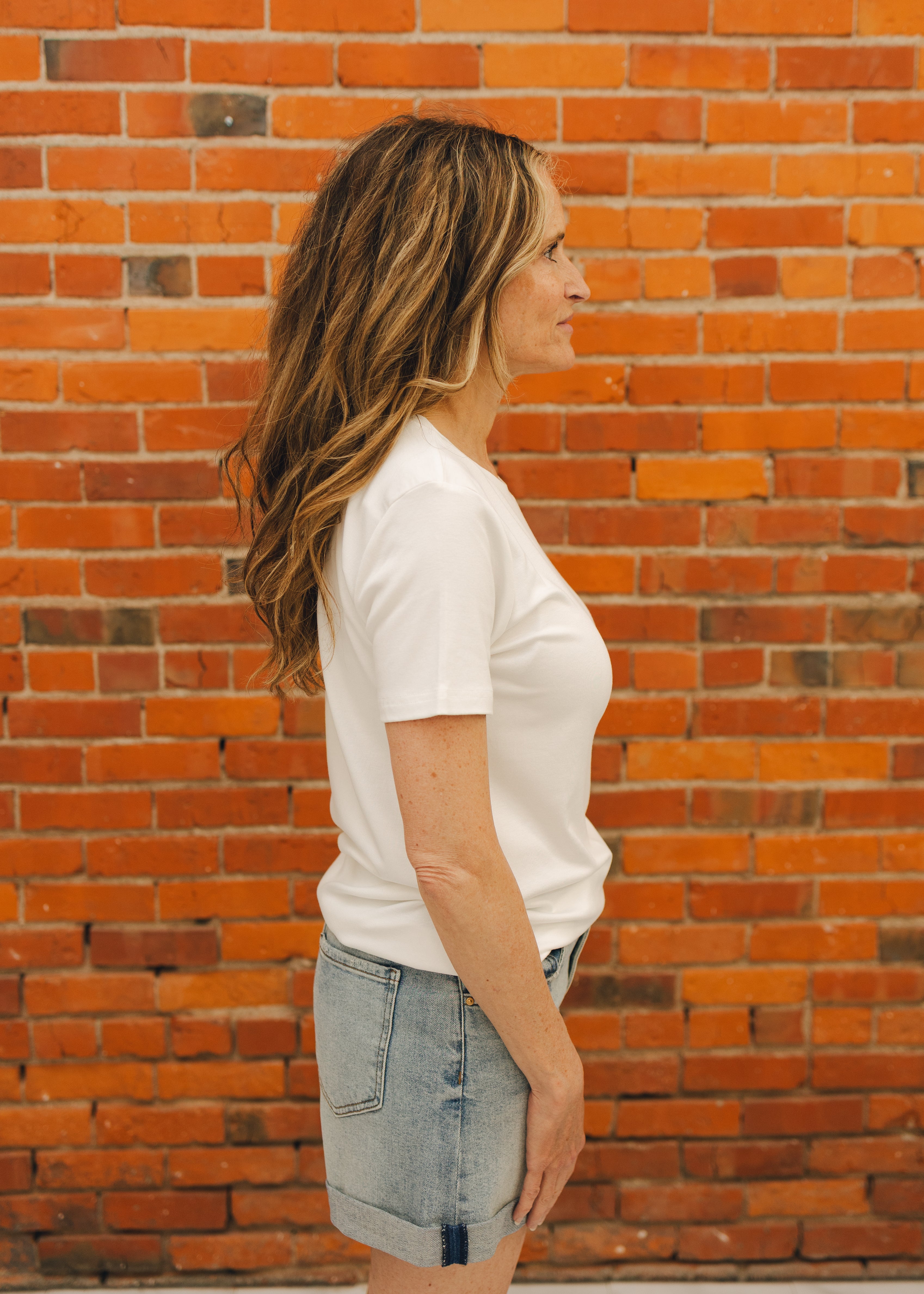 Basic Short Sleeve Round Neck Top
