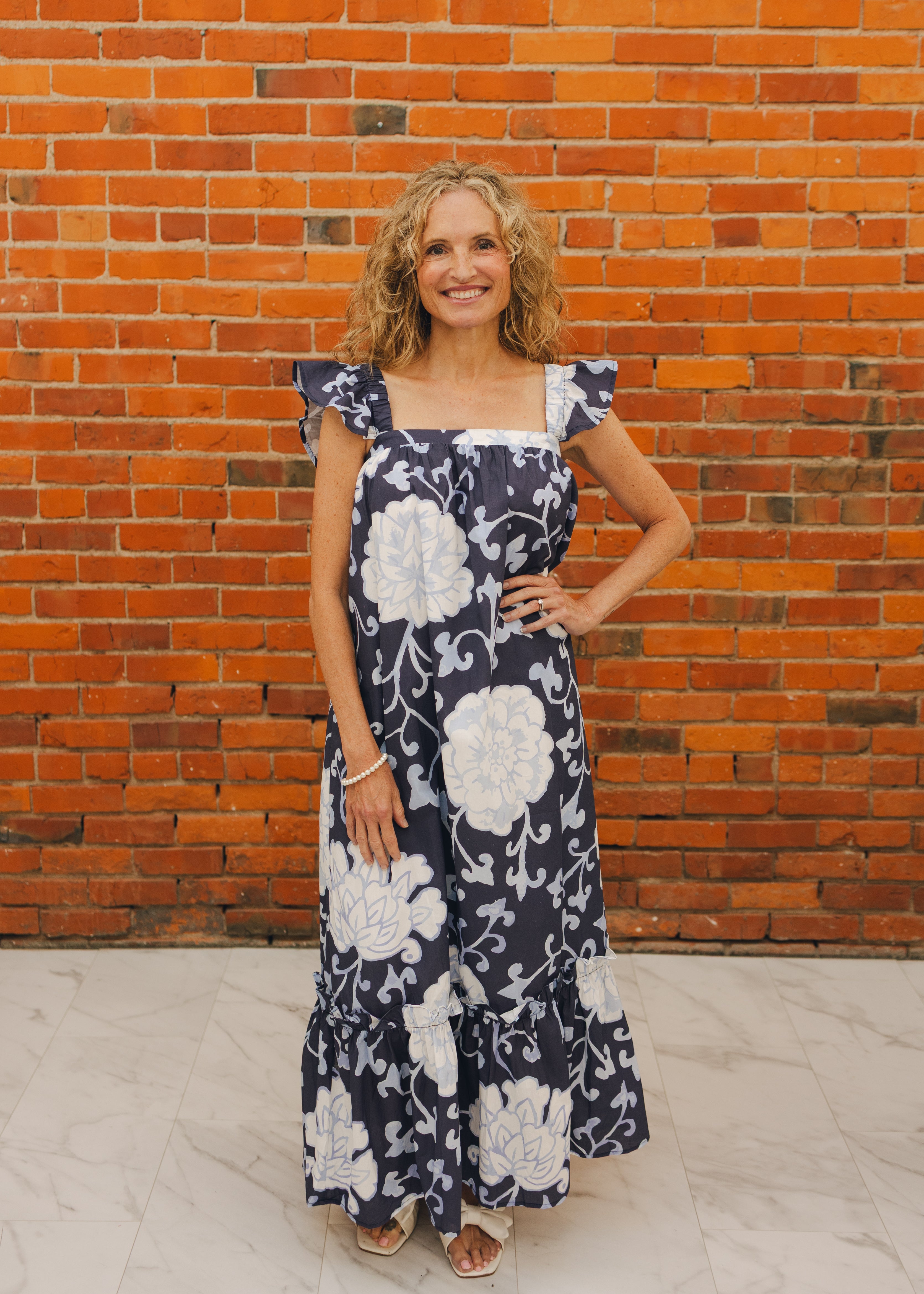 Floral Ruffle Sleeveless Dress