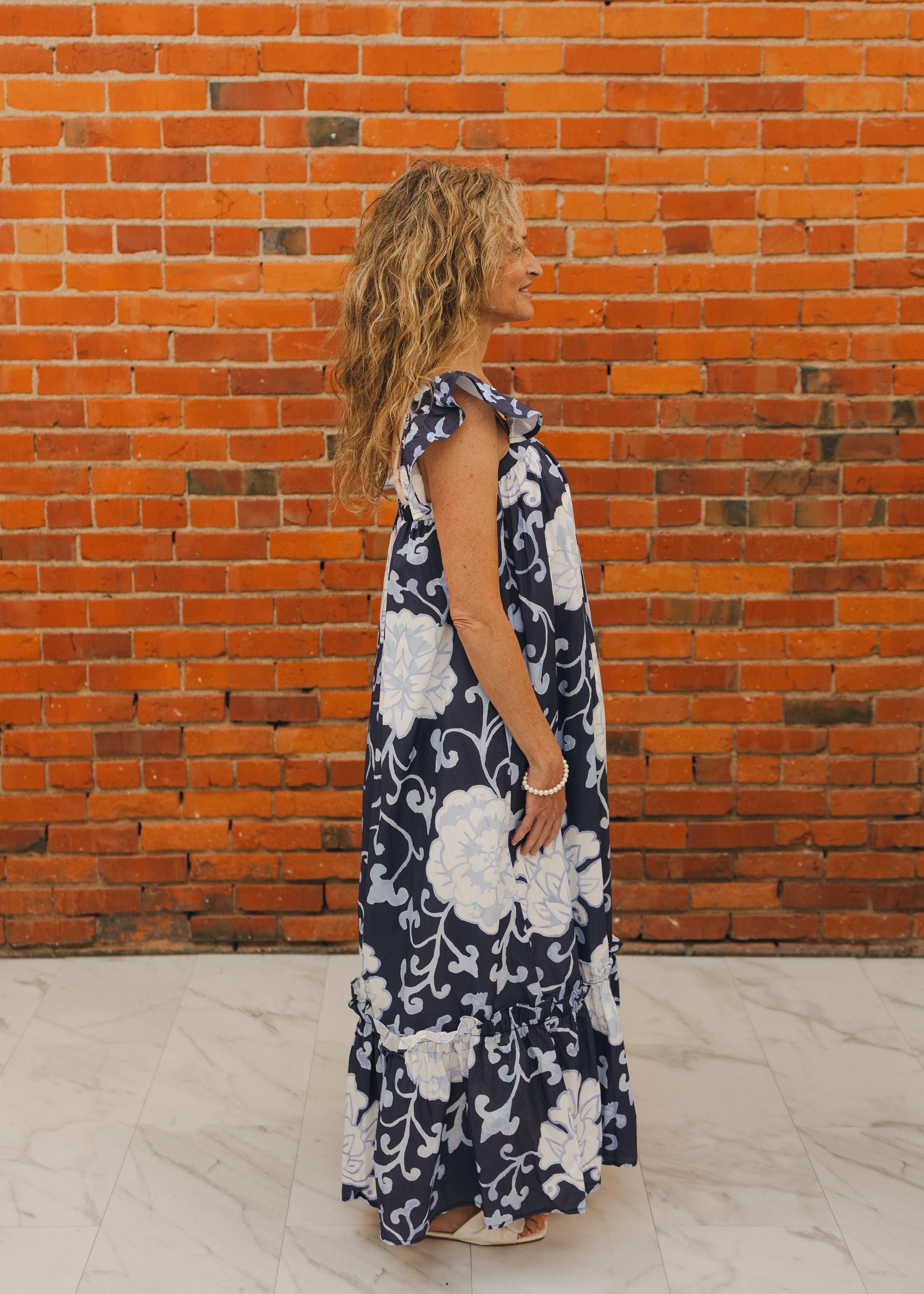 Floral Ruffle Sleeveless Dress