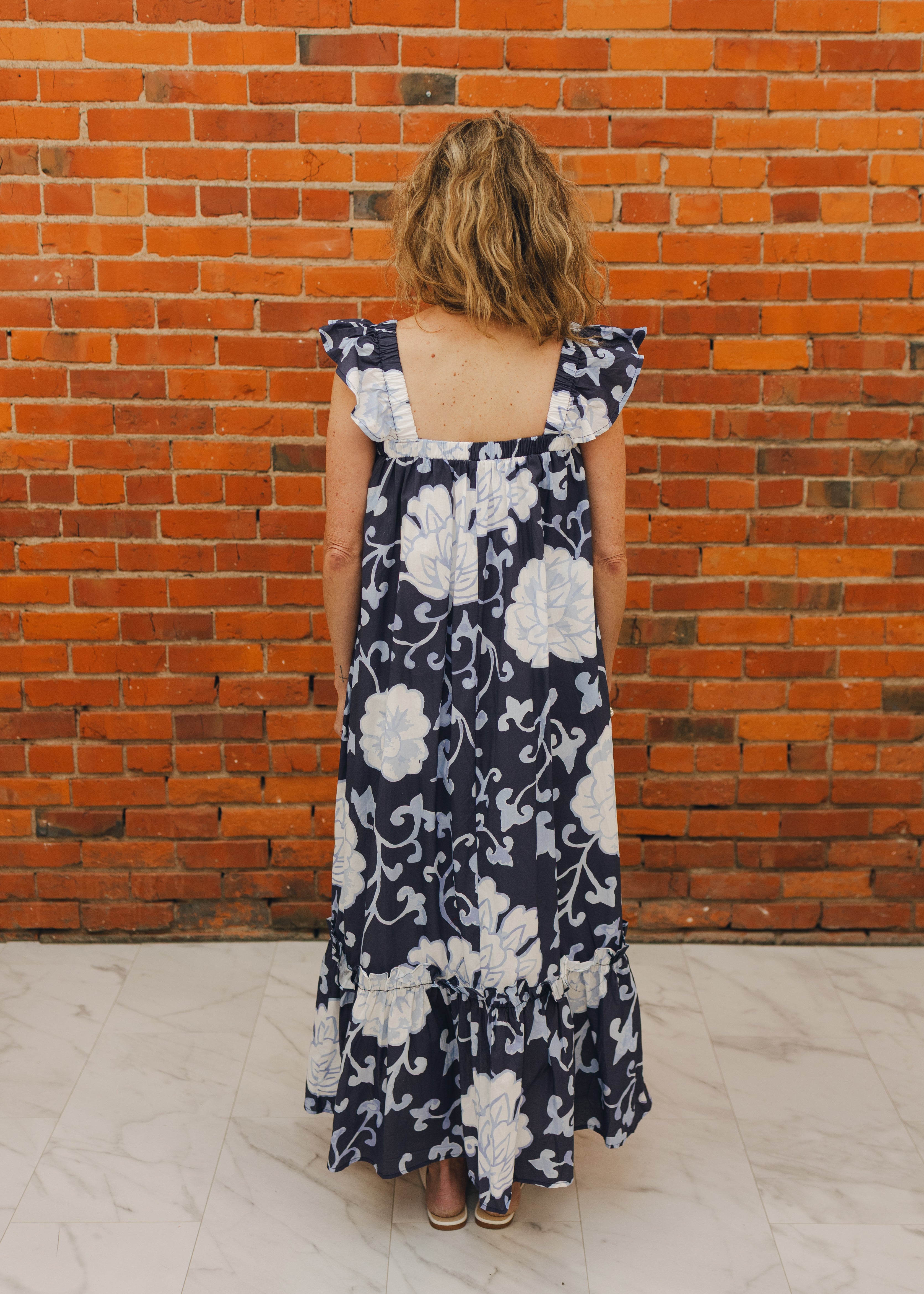 Floral Ruffle Sleeveless Dress