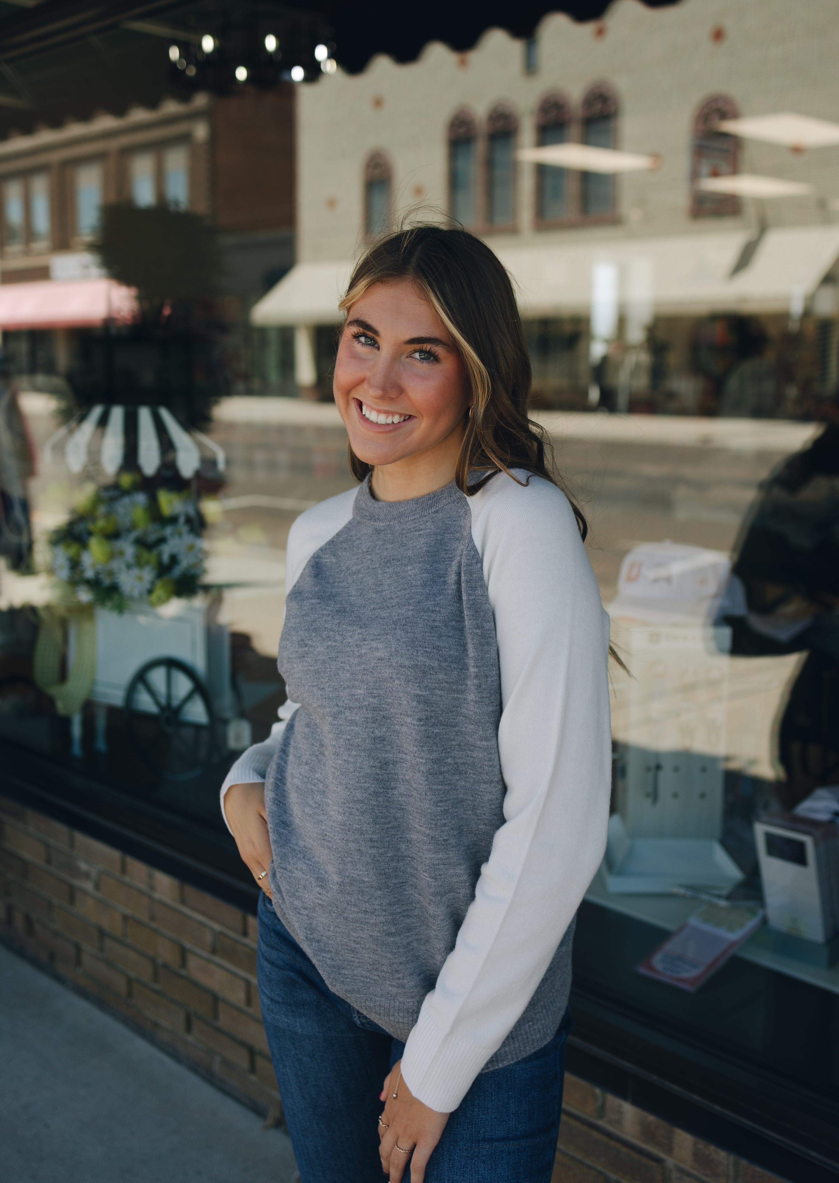 Colorblock Crewneck Sweater