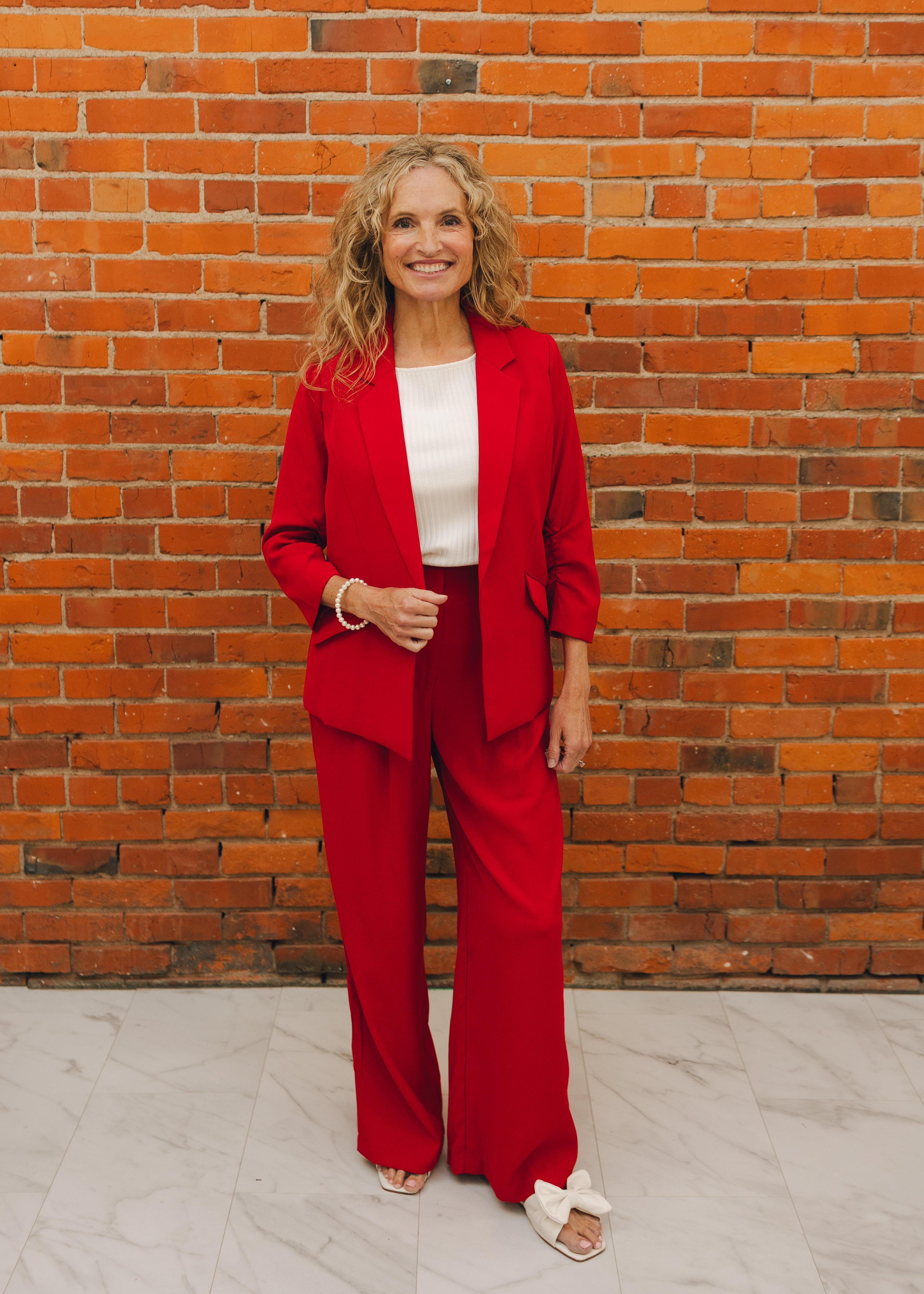 Shirred Sleeve Blazer