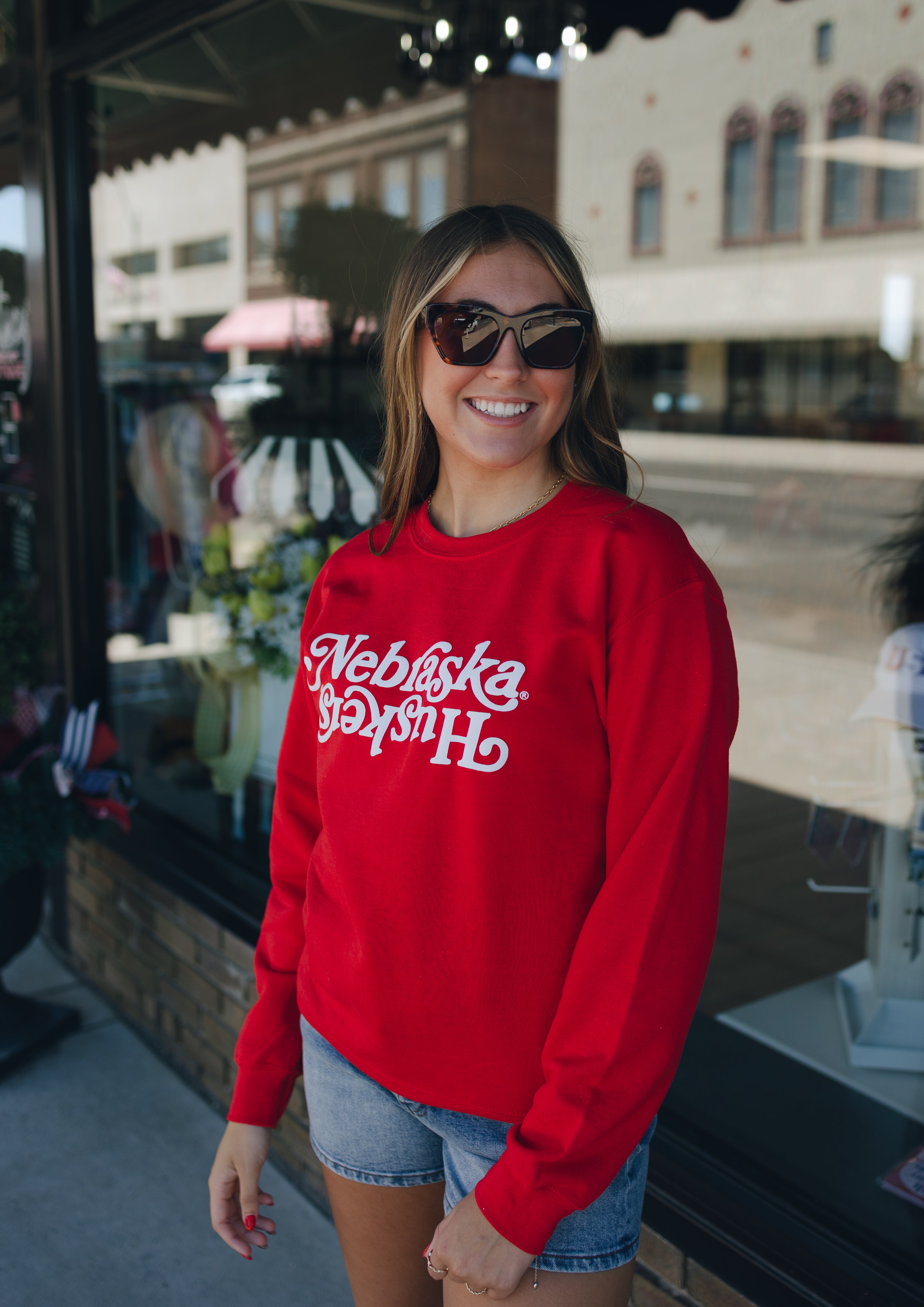 Nebraska Huskers Puff Crewneck