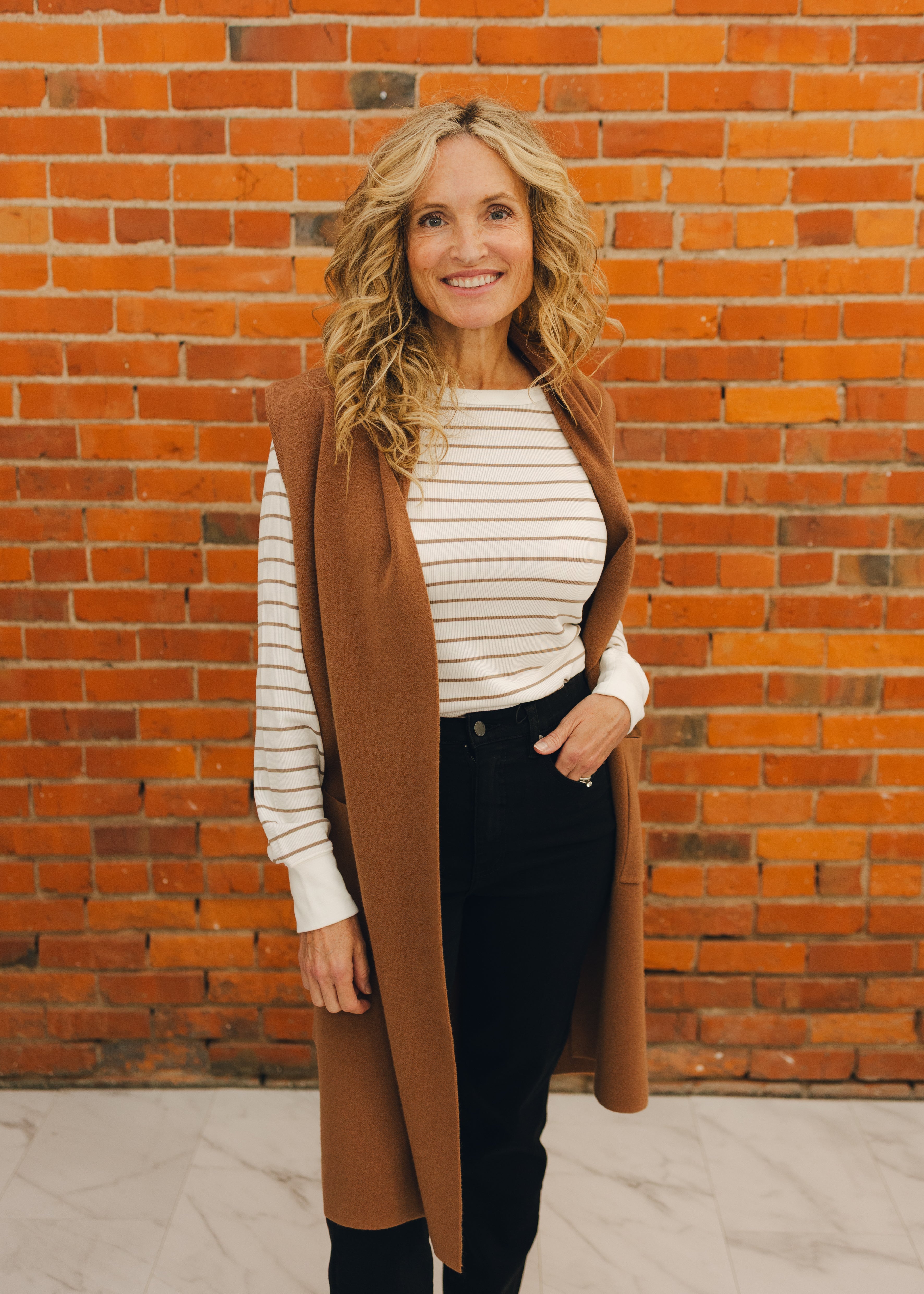 Sleeveless Open Knitted Cardigan