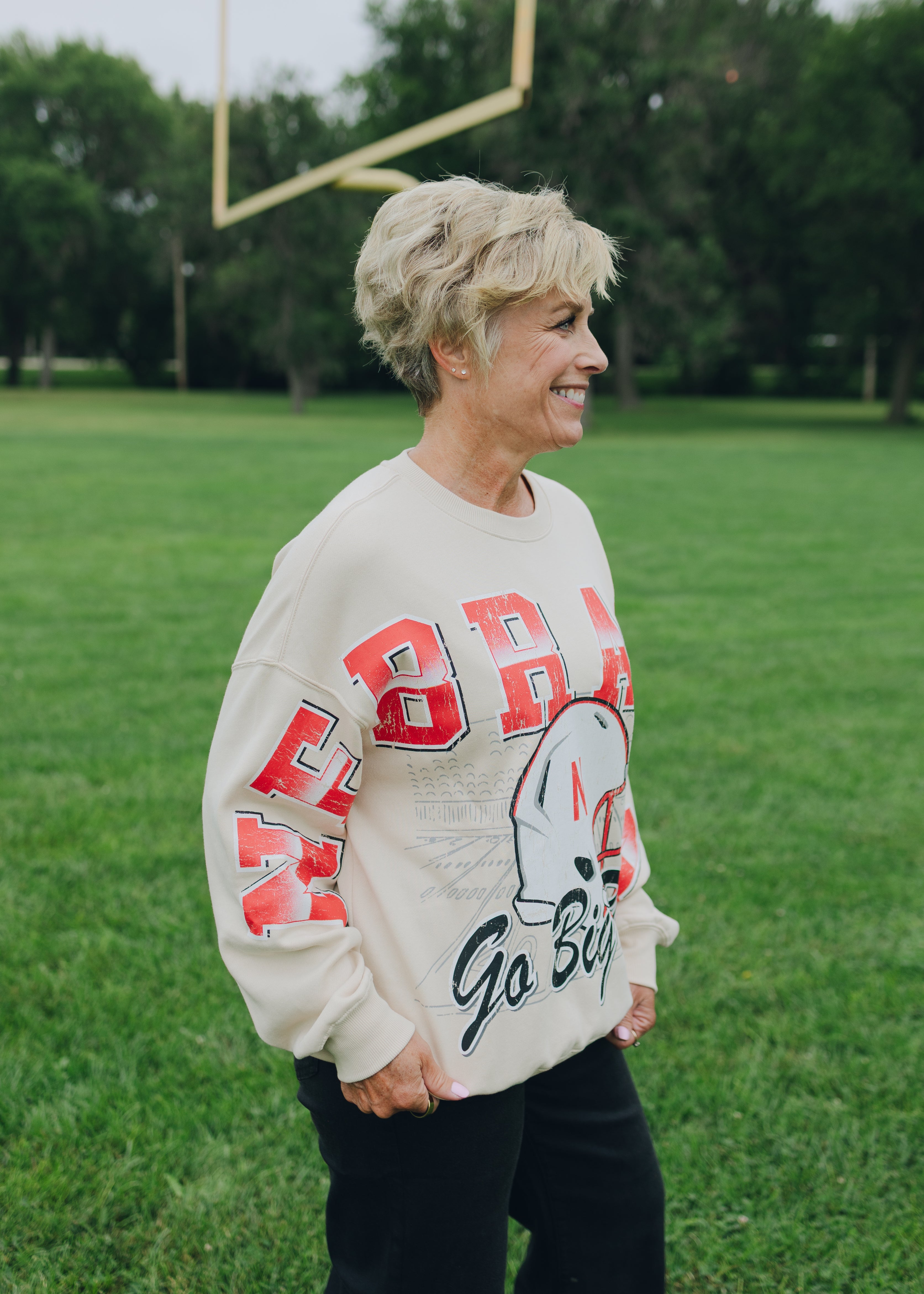 Nebraska Homefield Lantern Sleeve Crew