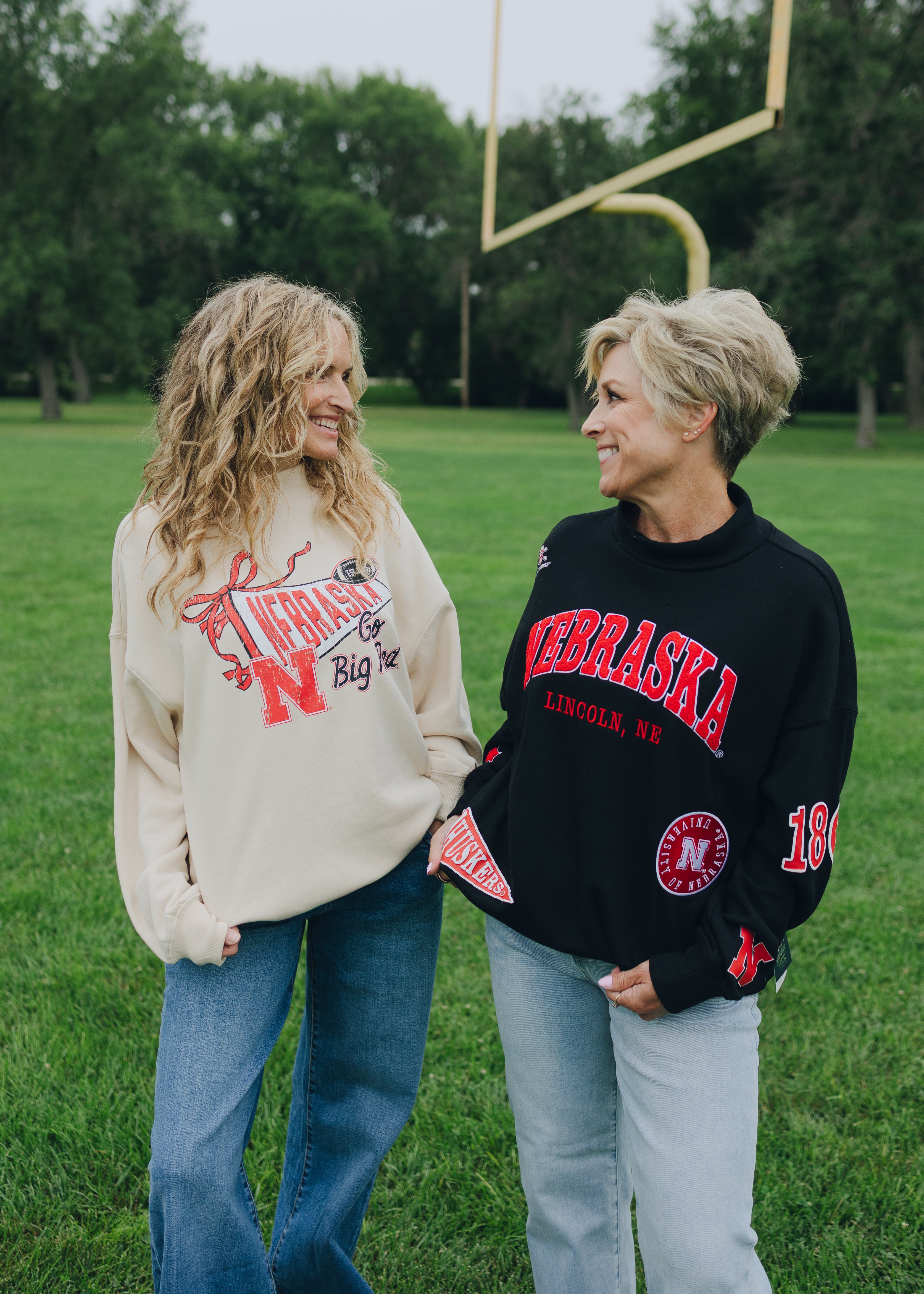 Nebraska All Over Scatter Oversized Funnel Neck