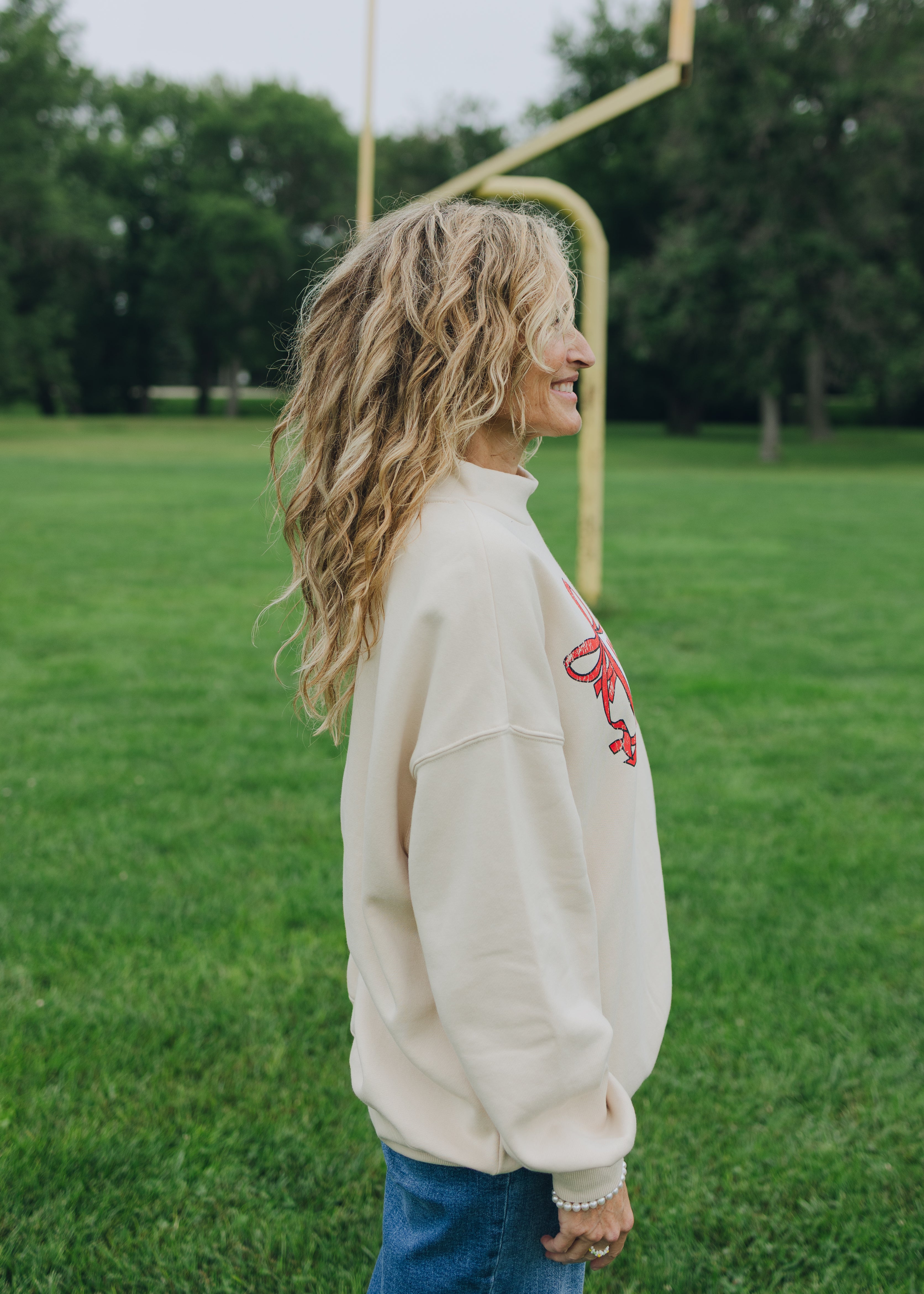 Nebraska Campus Charm Oversized Funnel Neck