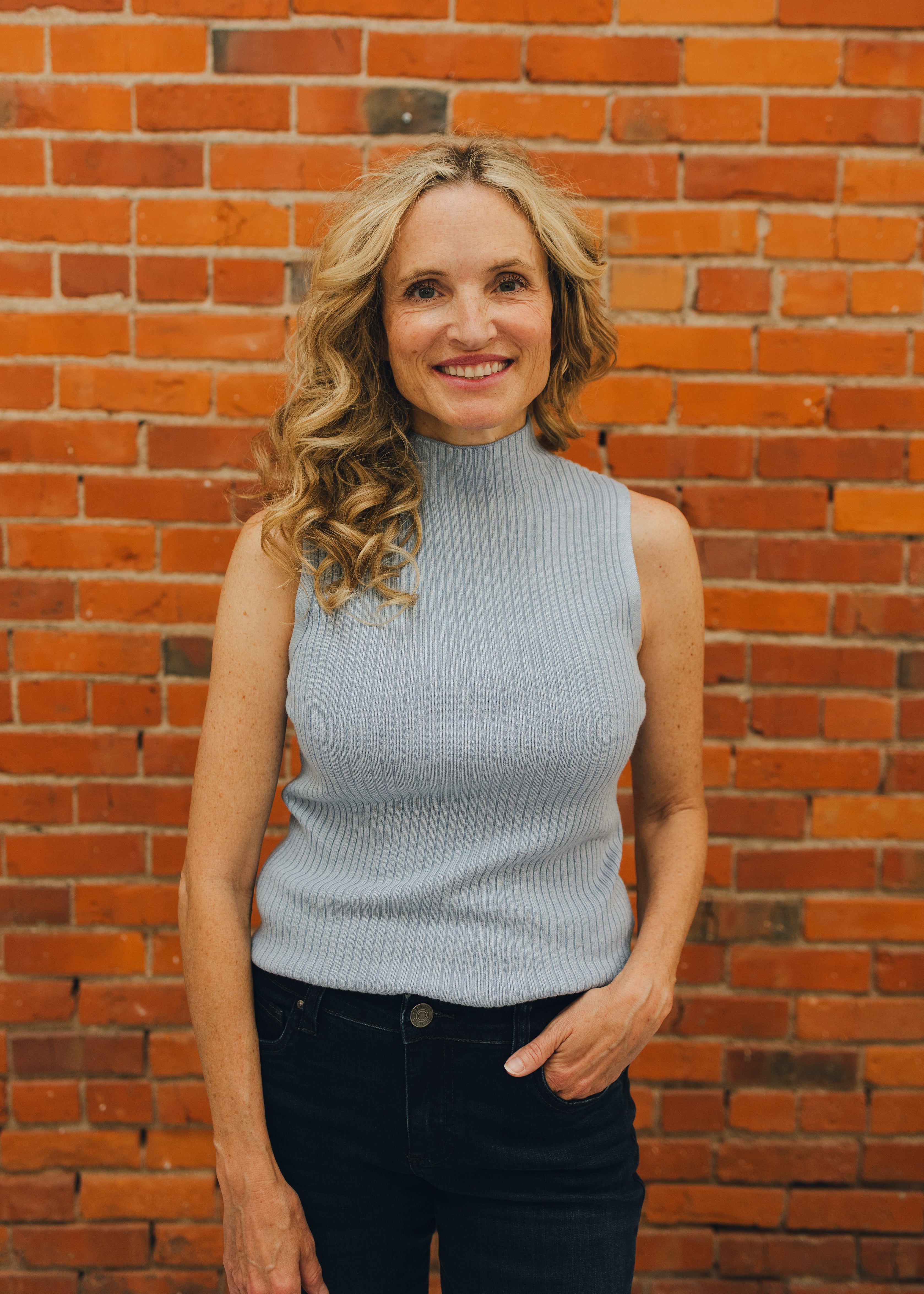 Tribal Sleeveless Funnel Neck Sweater