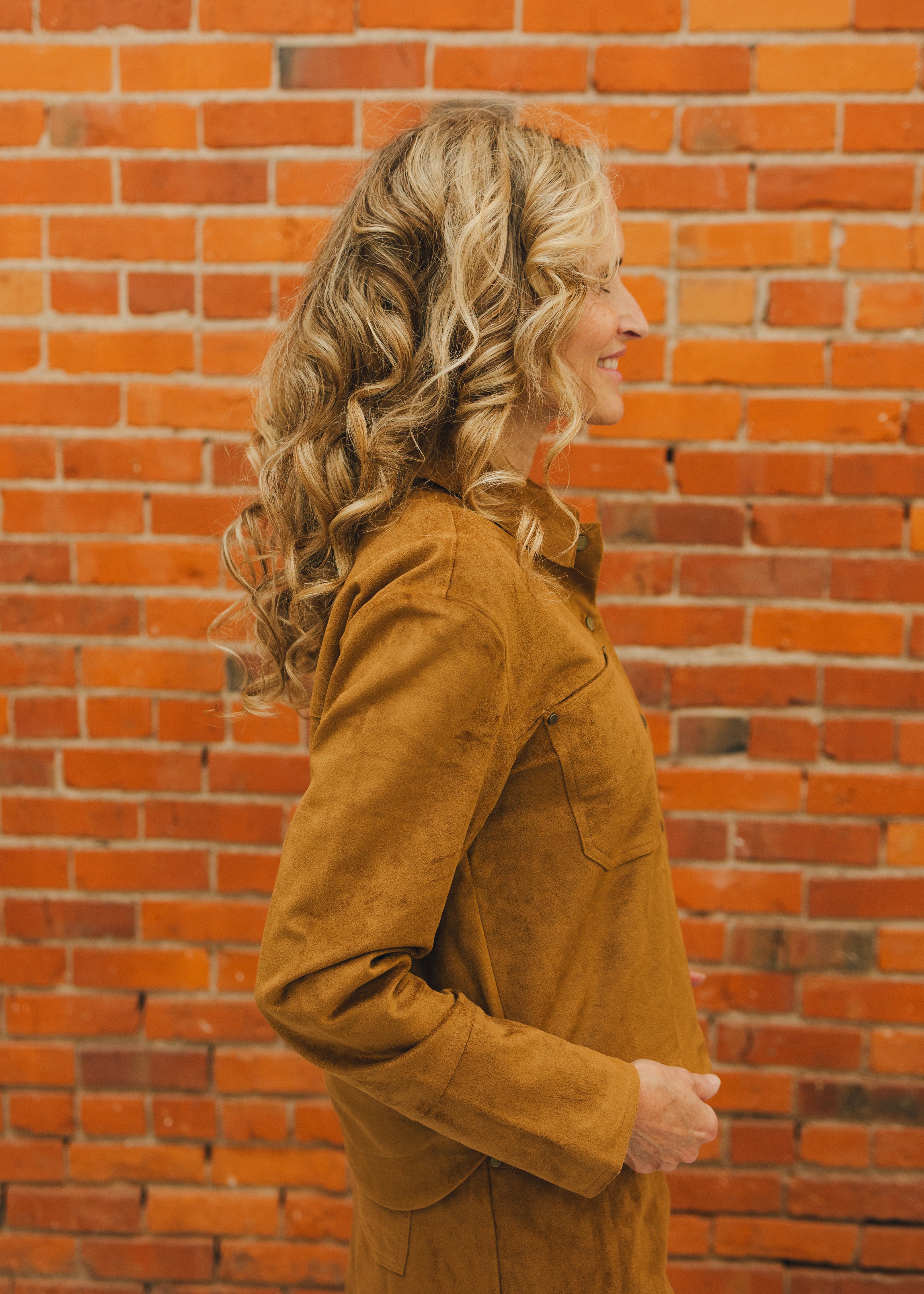 Tribal Snap Front Flowy Suede Shacket