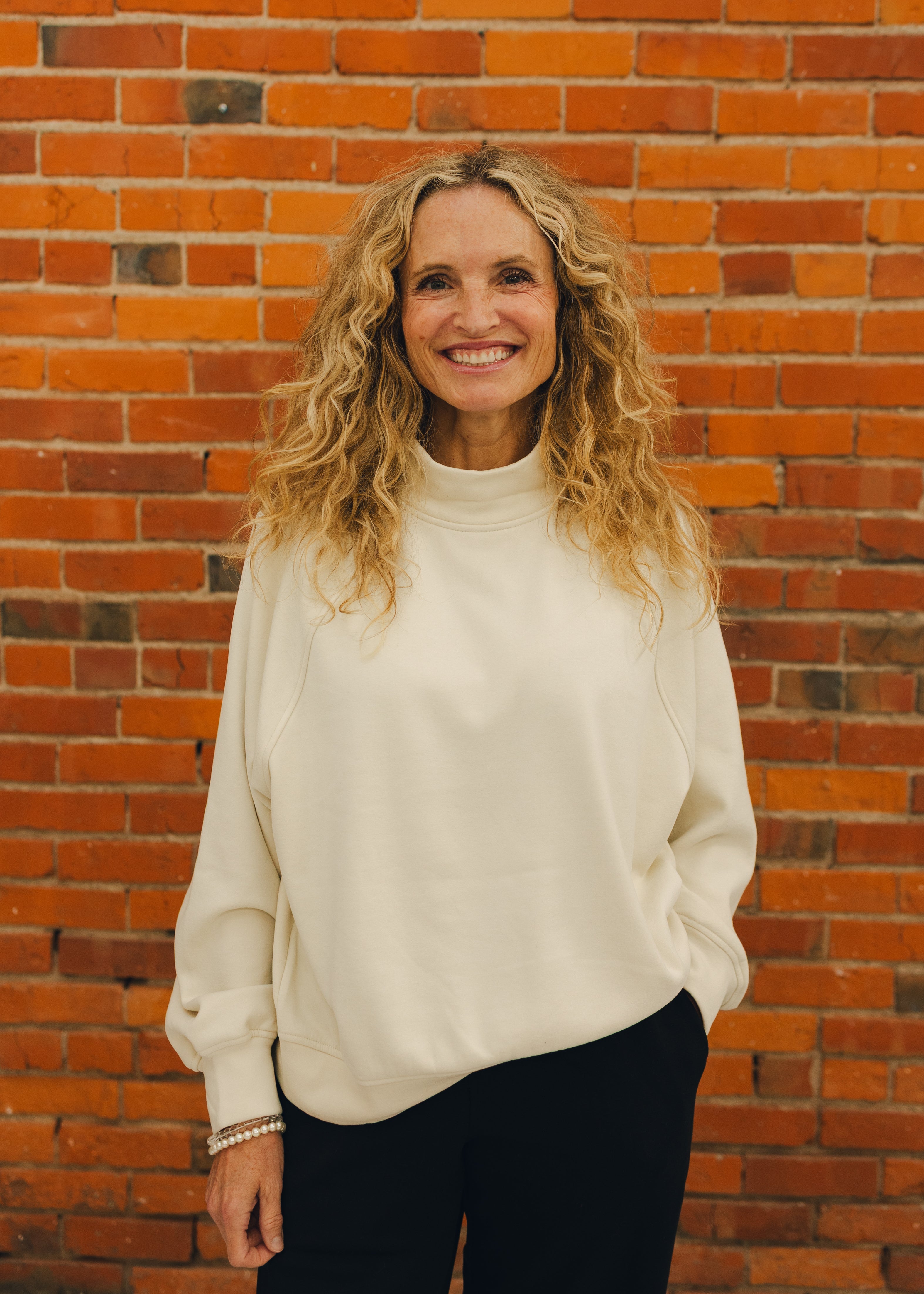Double Brushed Mock Neck Pullover