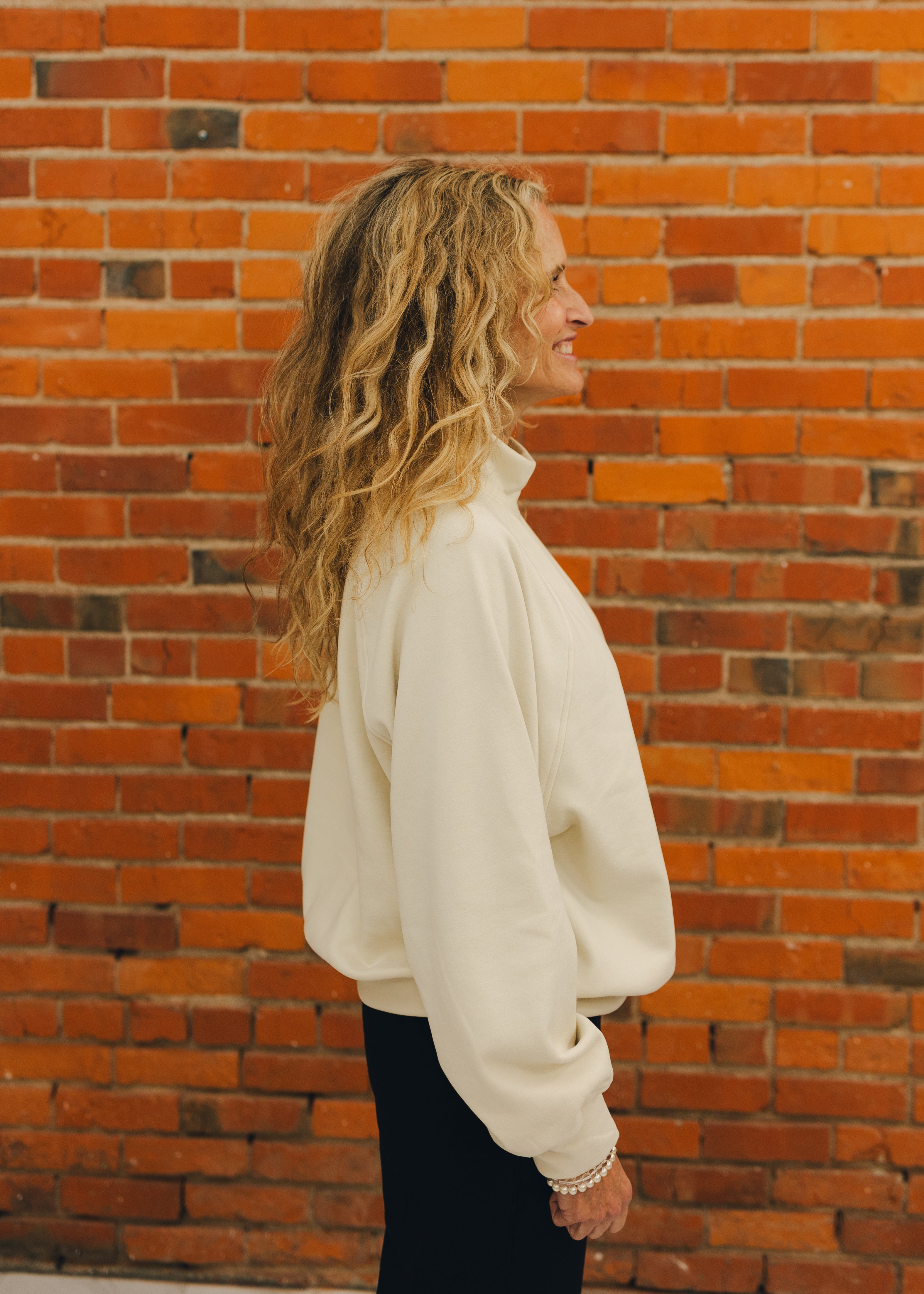 Double Brushed Mock Neck Pullover