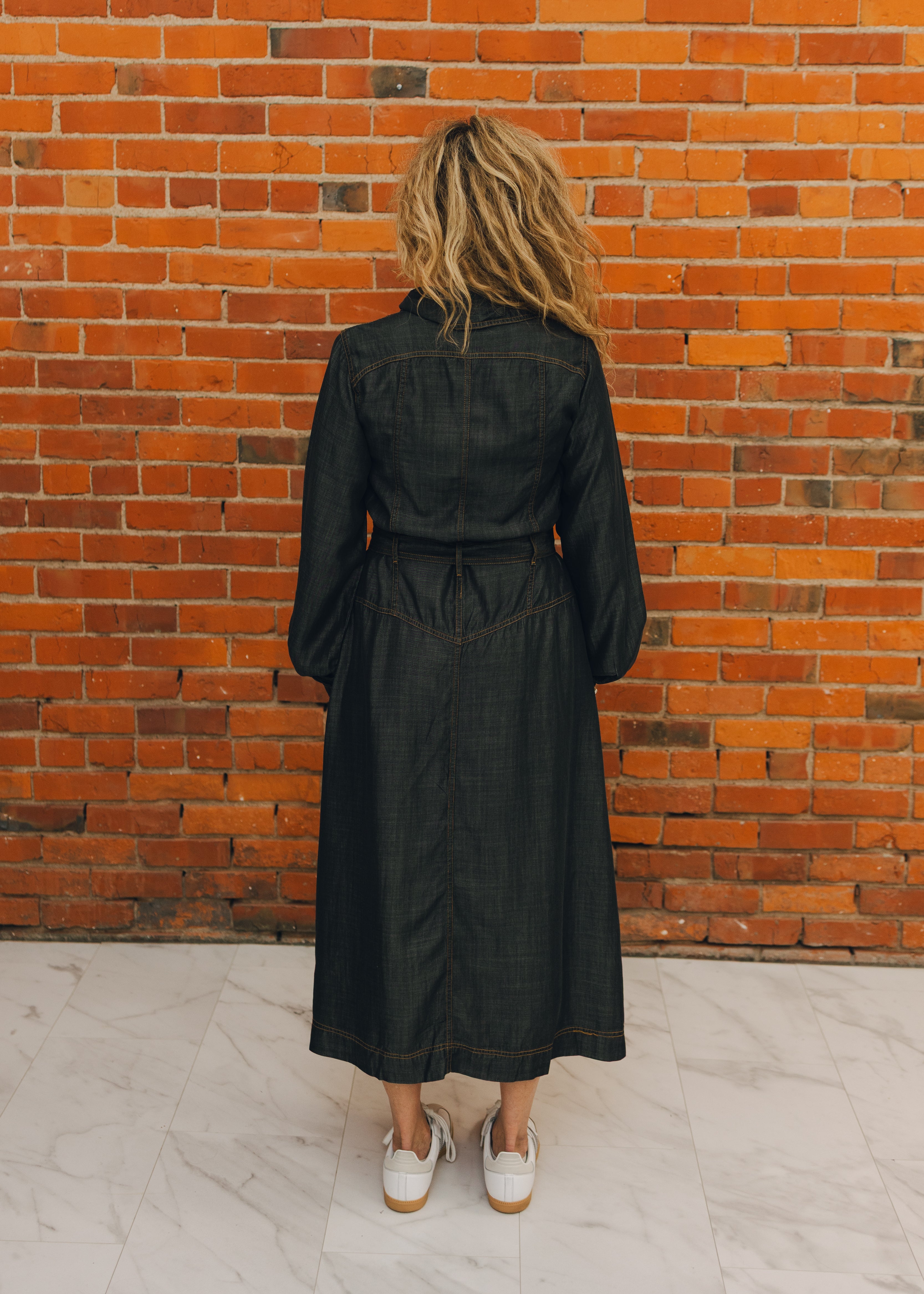 Elan Black Wash Collared Dress