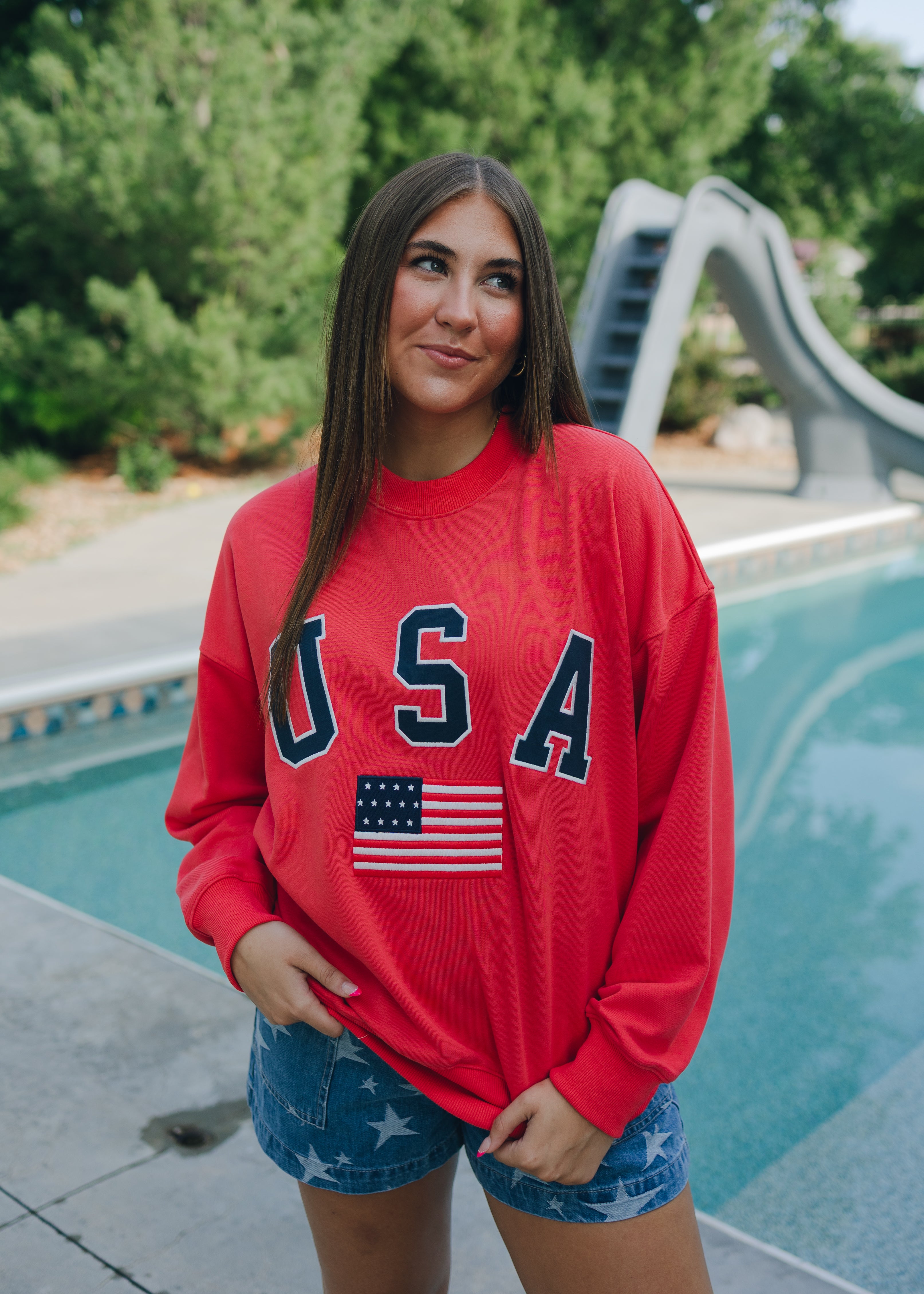 Long Sleeve Crew neck USA Sweatshirt
