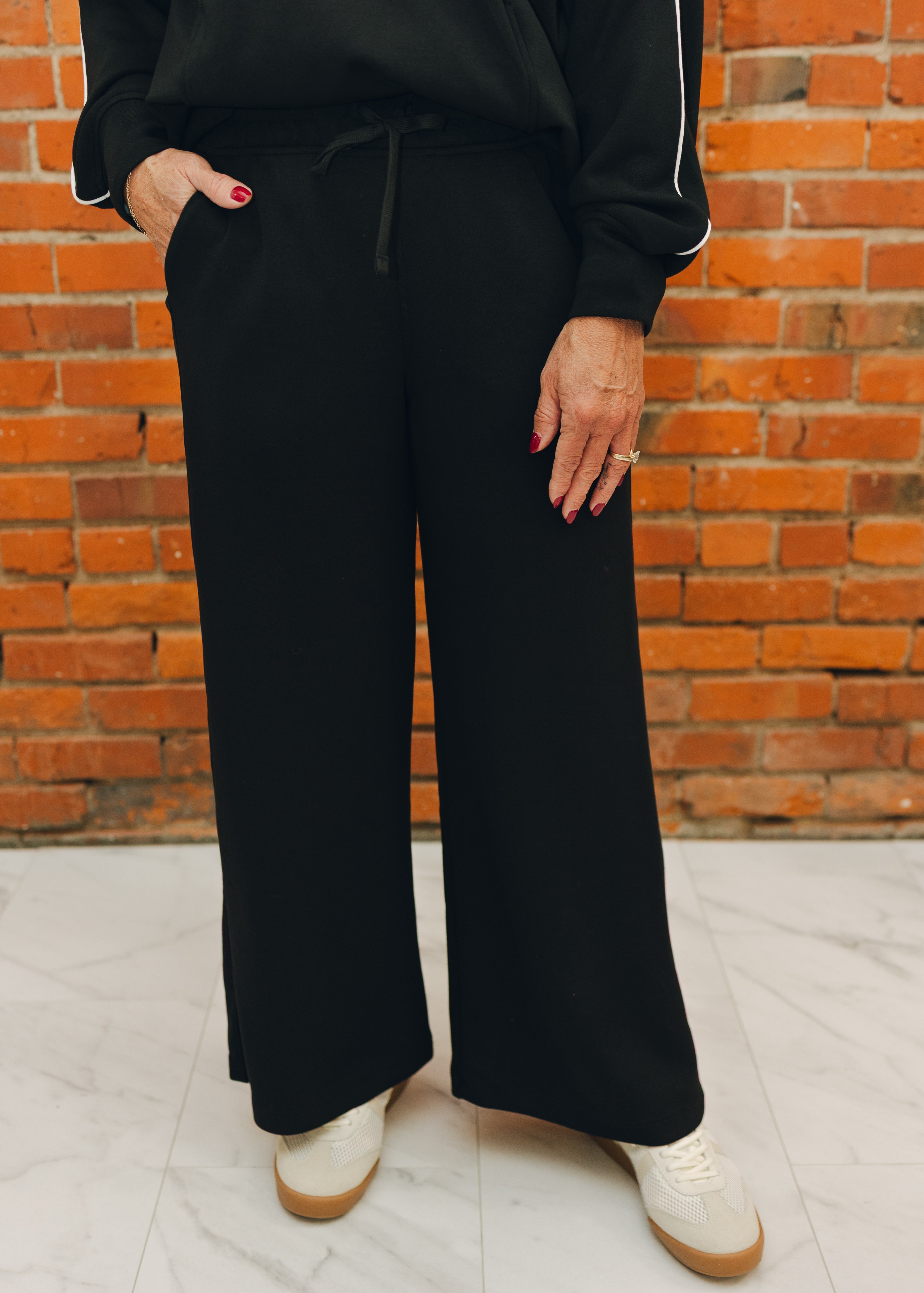 Modal Poly Cropped Wide Pant