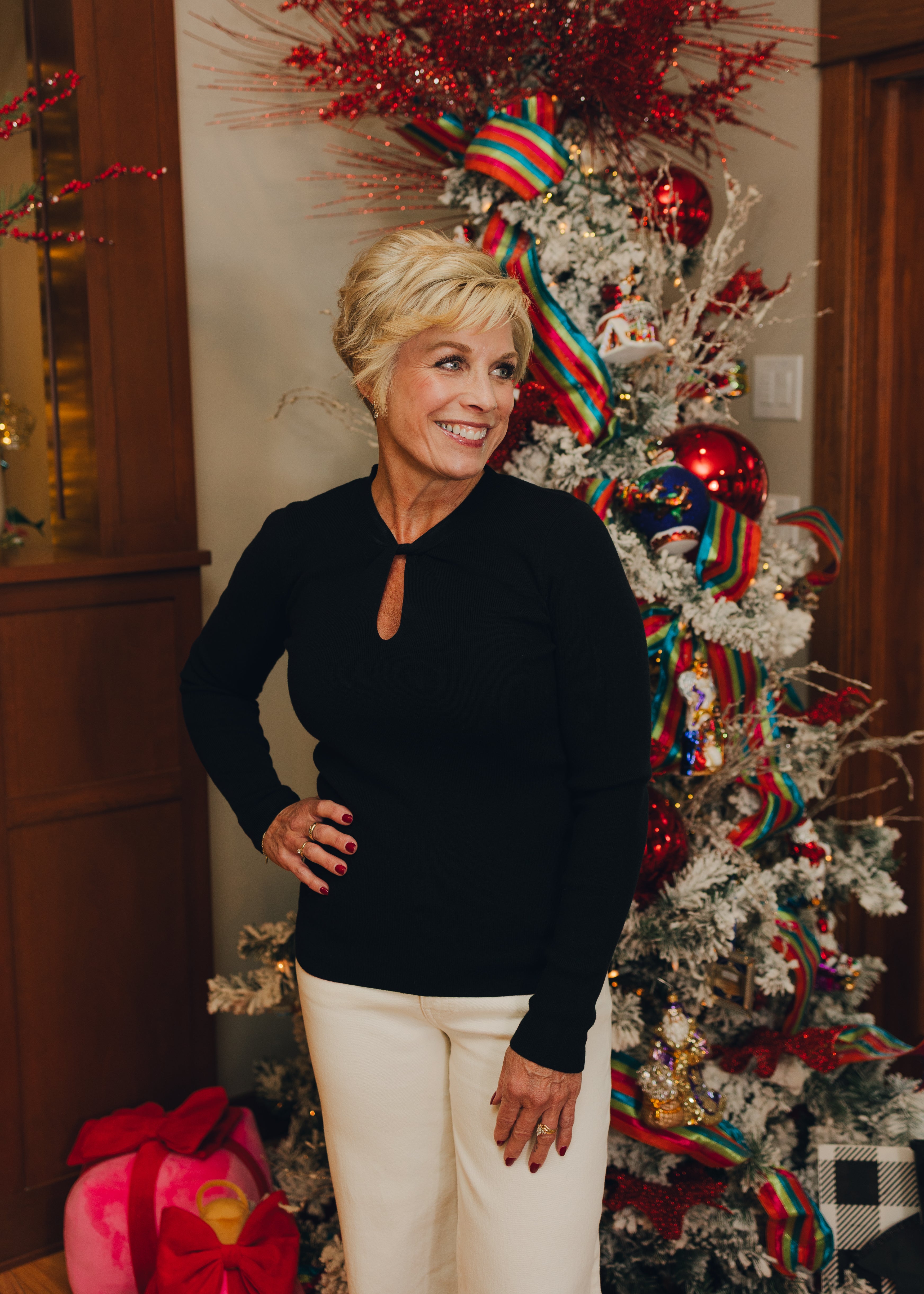 Molly Bracken Twist Neck Sweater - Black