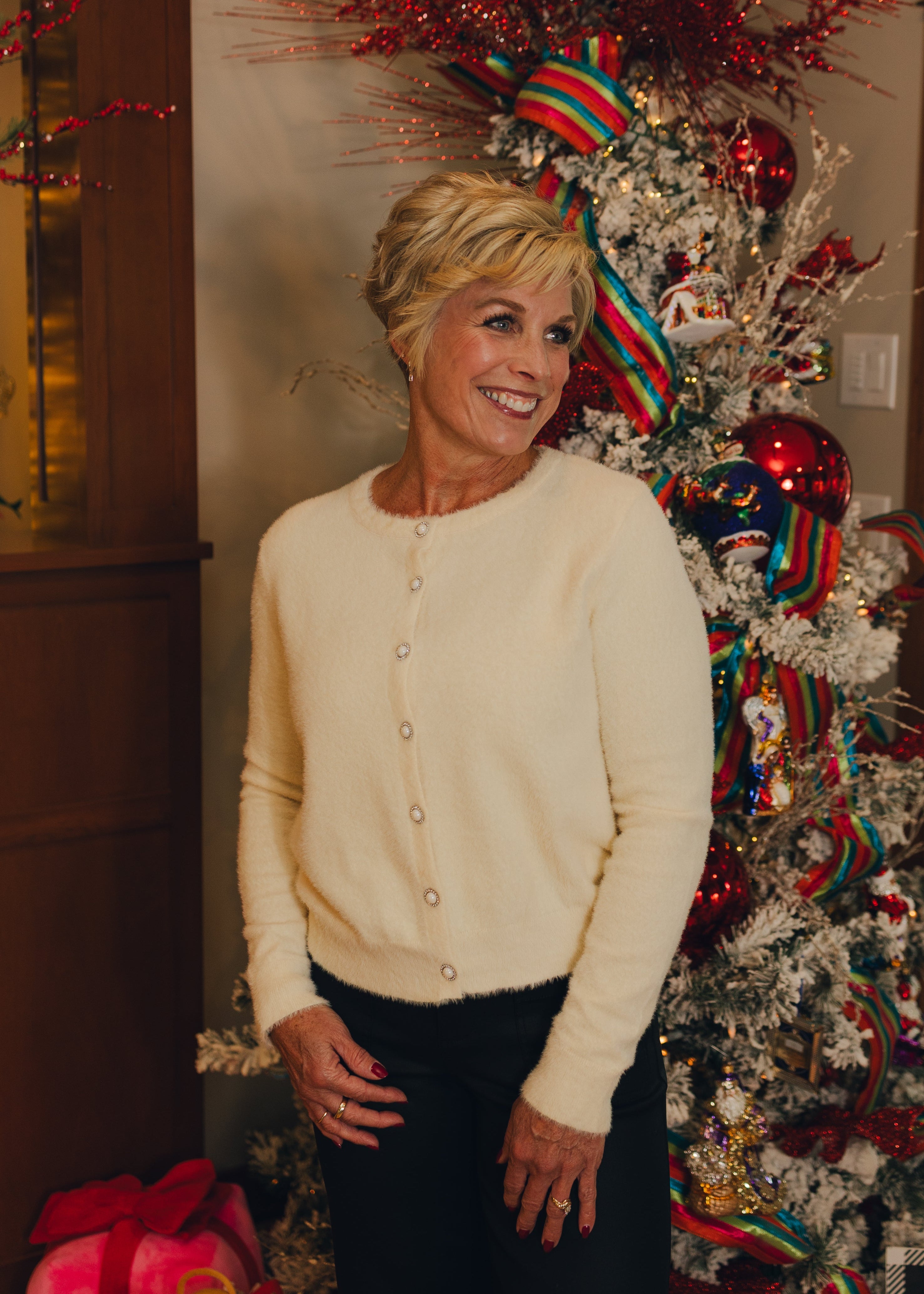 Molly Bracken Pearl Button Cardigan - Off White