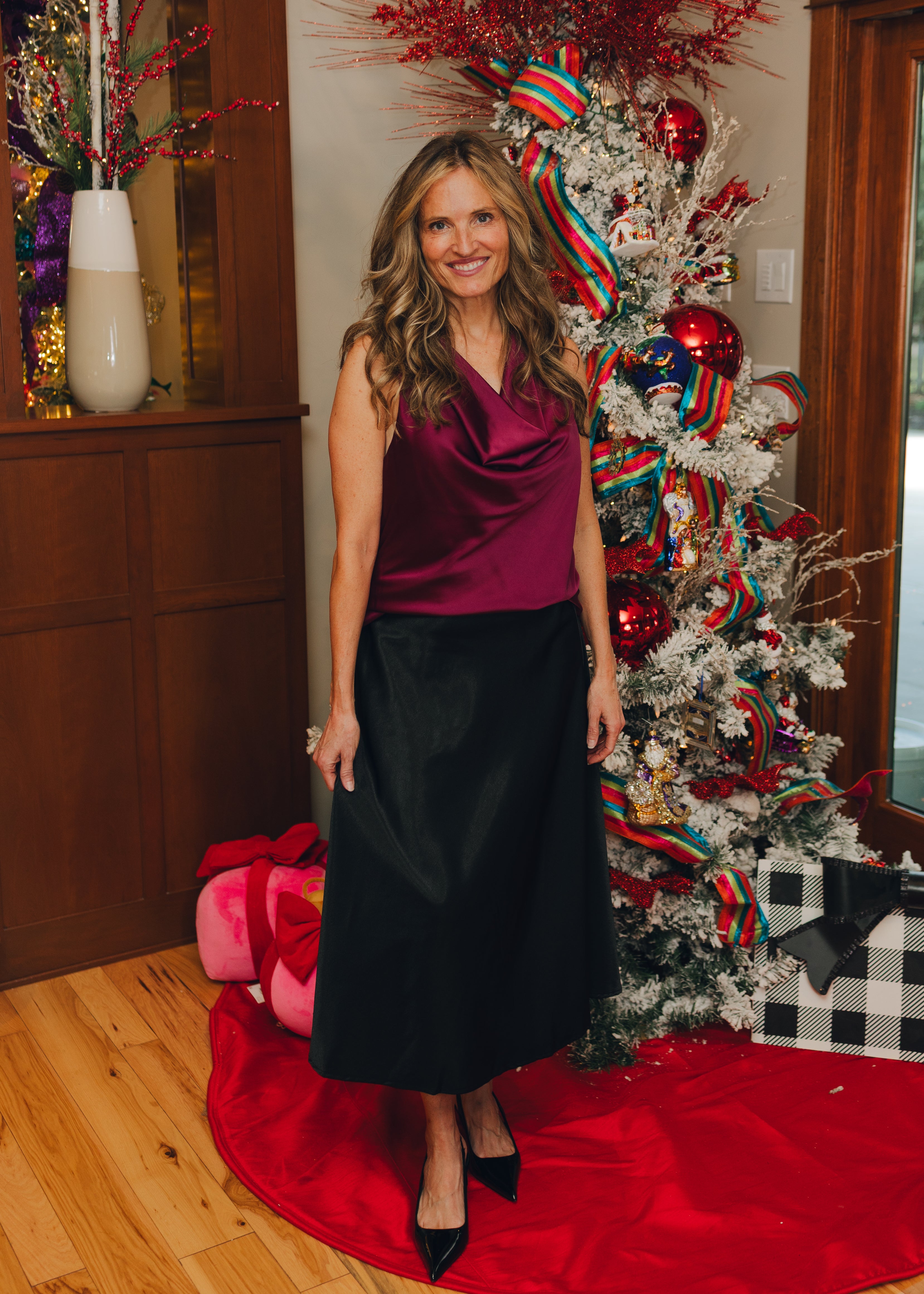 Molly Bracken Satin Skirt - Black