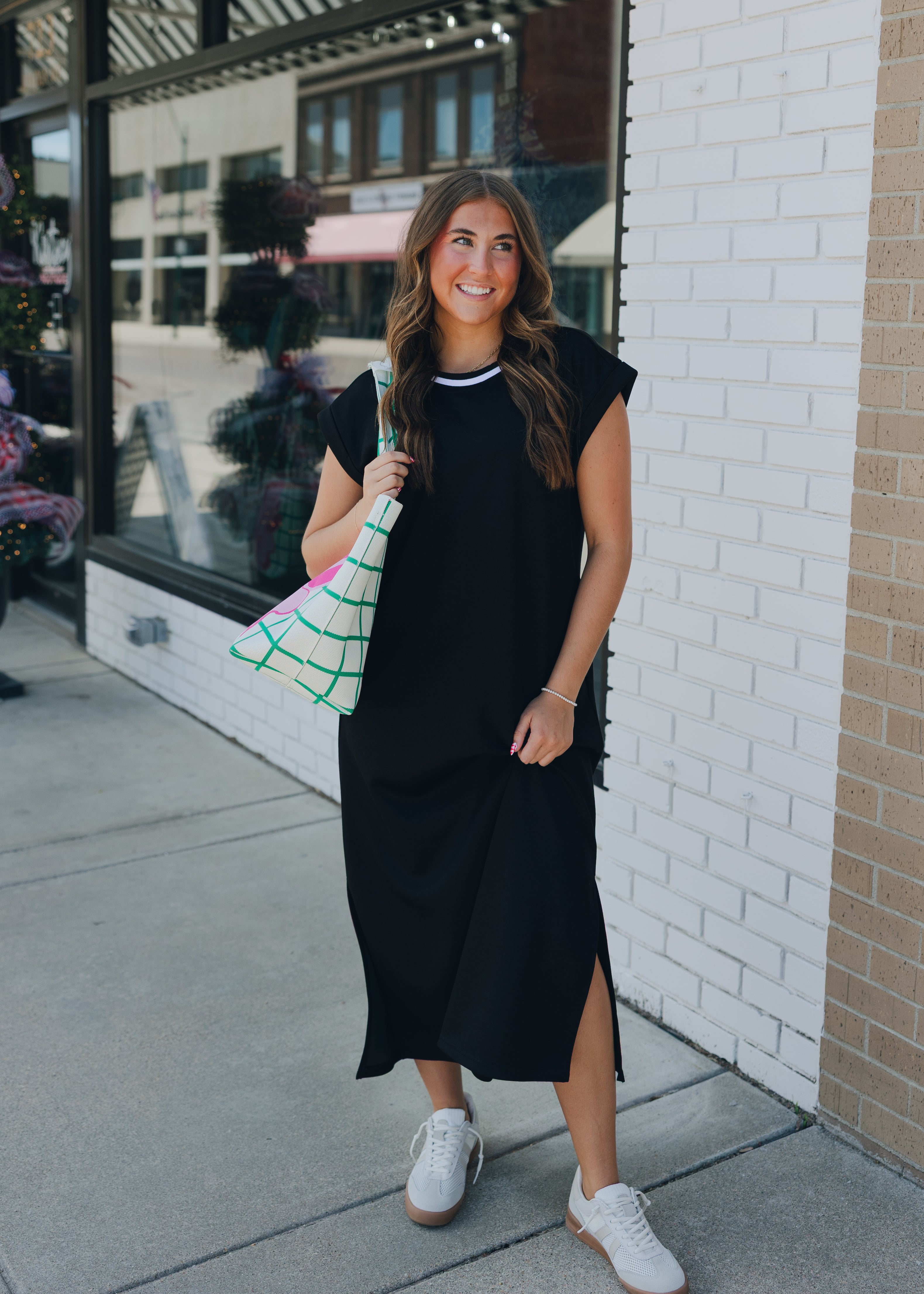 Cap Sleeve Scuba Midi Dress