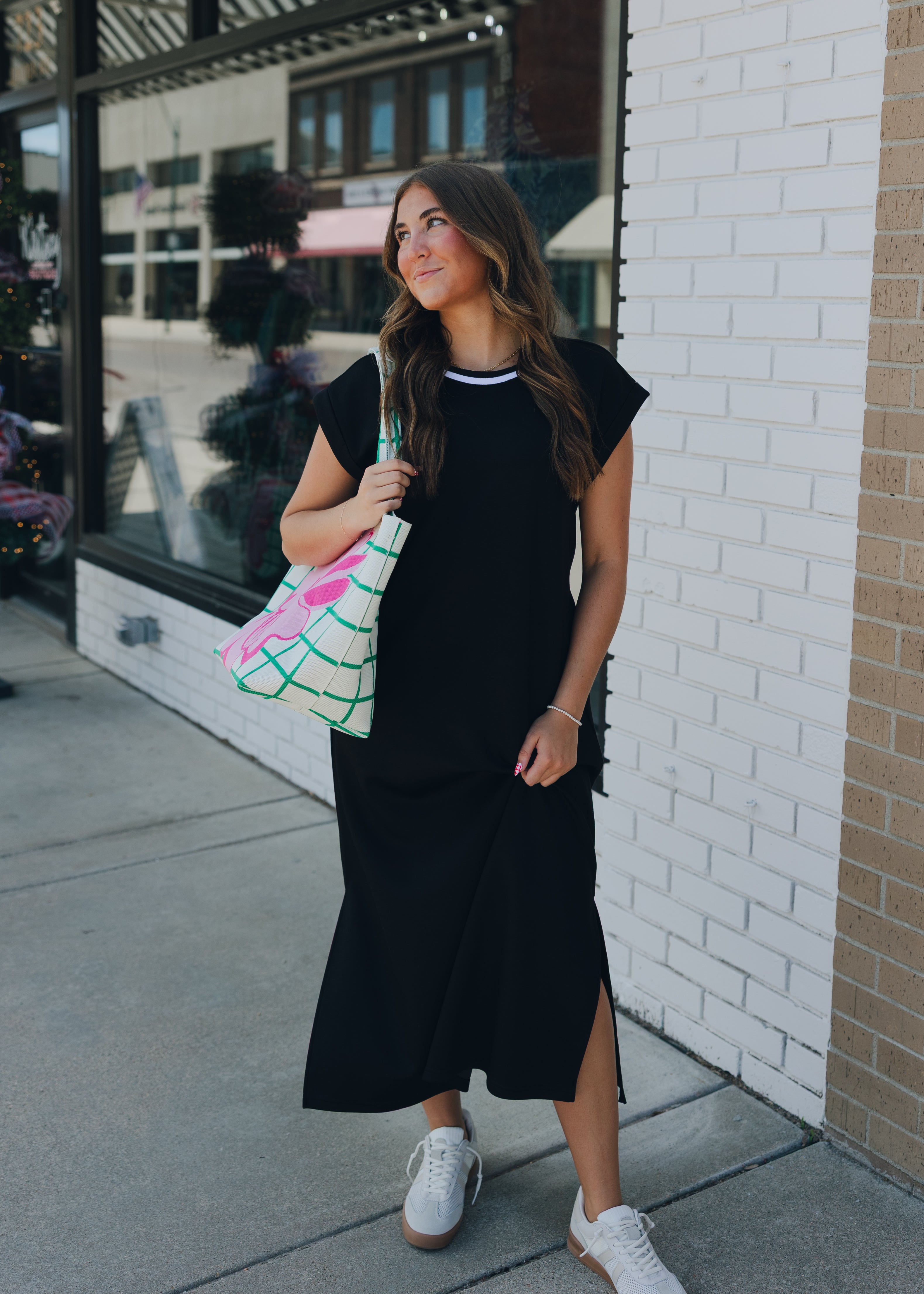 Cap Sleeve Scuba Midi Dress