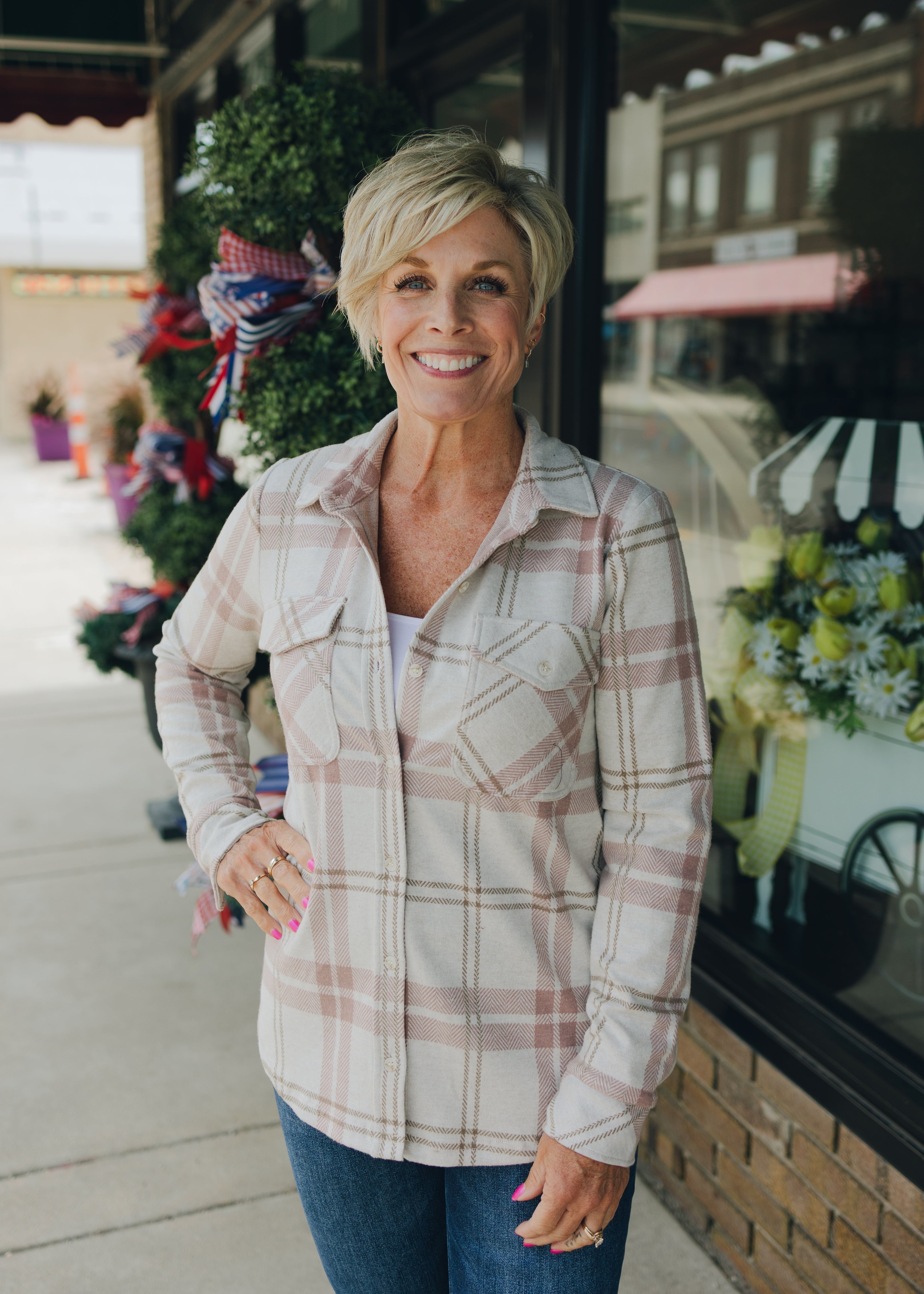 Thread & Supply Cassian Shirt - Mauve Tan Plaid