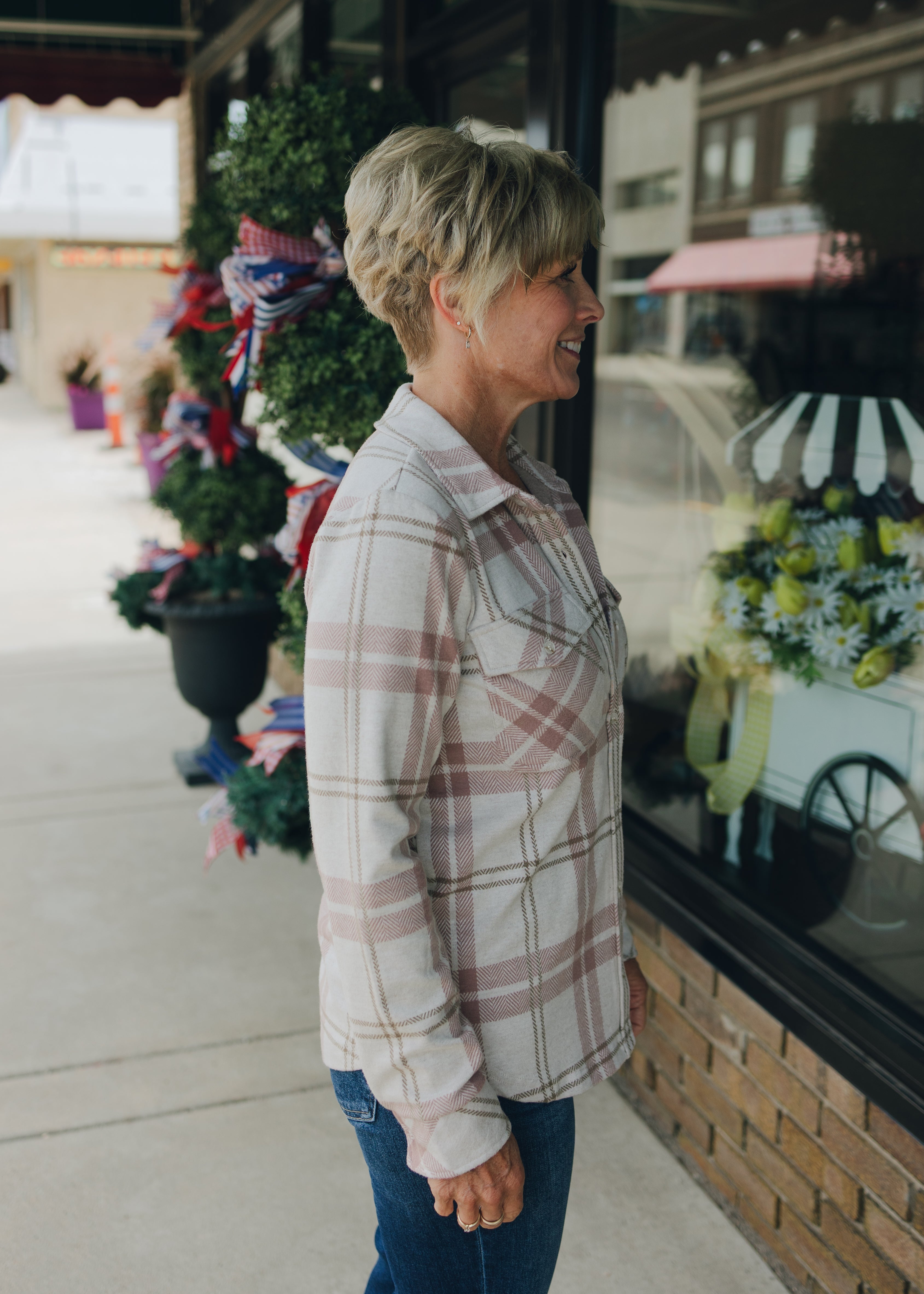 Thread & Supply Cassian Shirt - Mauve Tan Plaid