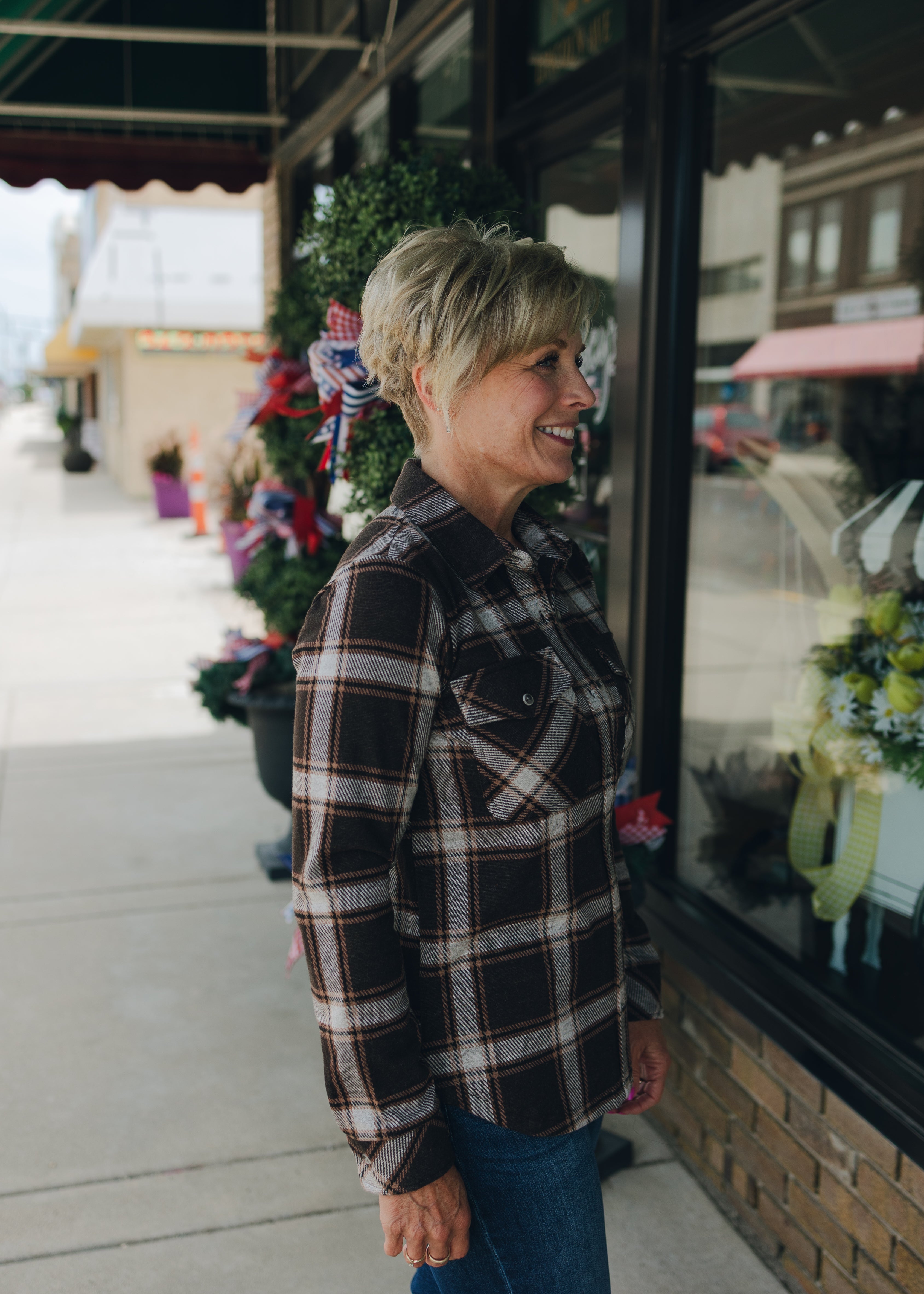 Thread & Supply Cassian Shirt - Coffee Ivory Plaid