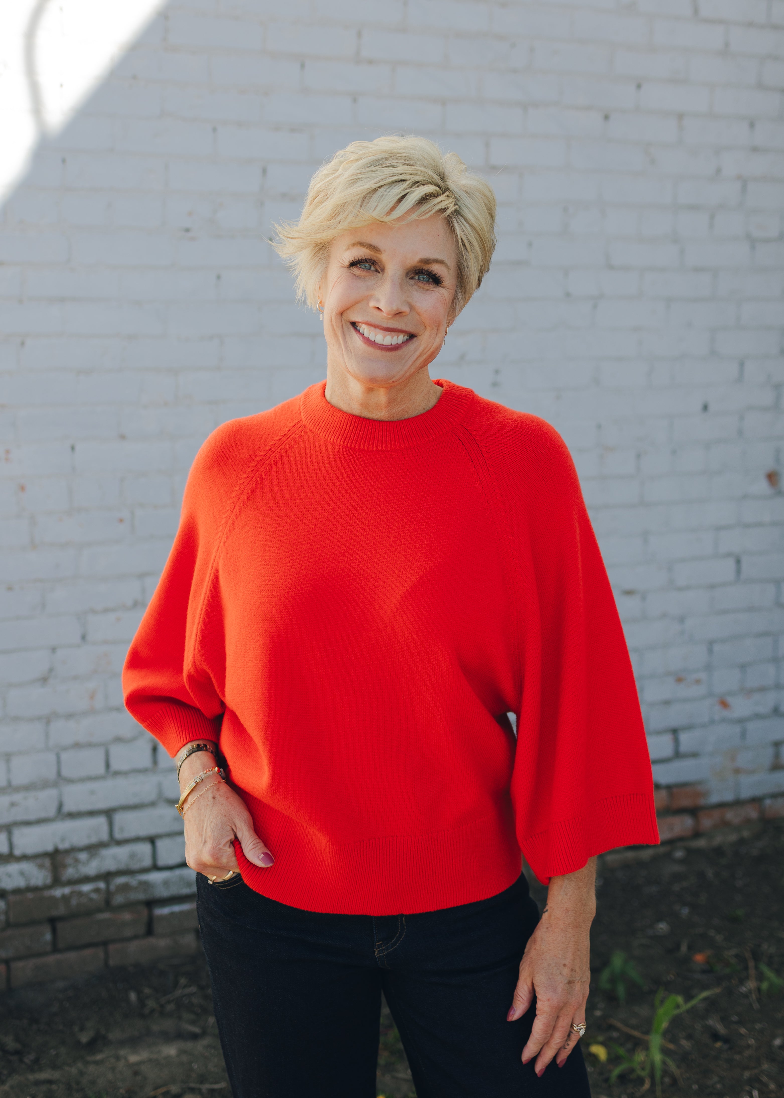 Drop Shoulder Comfy Sweater Top